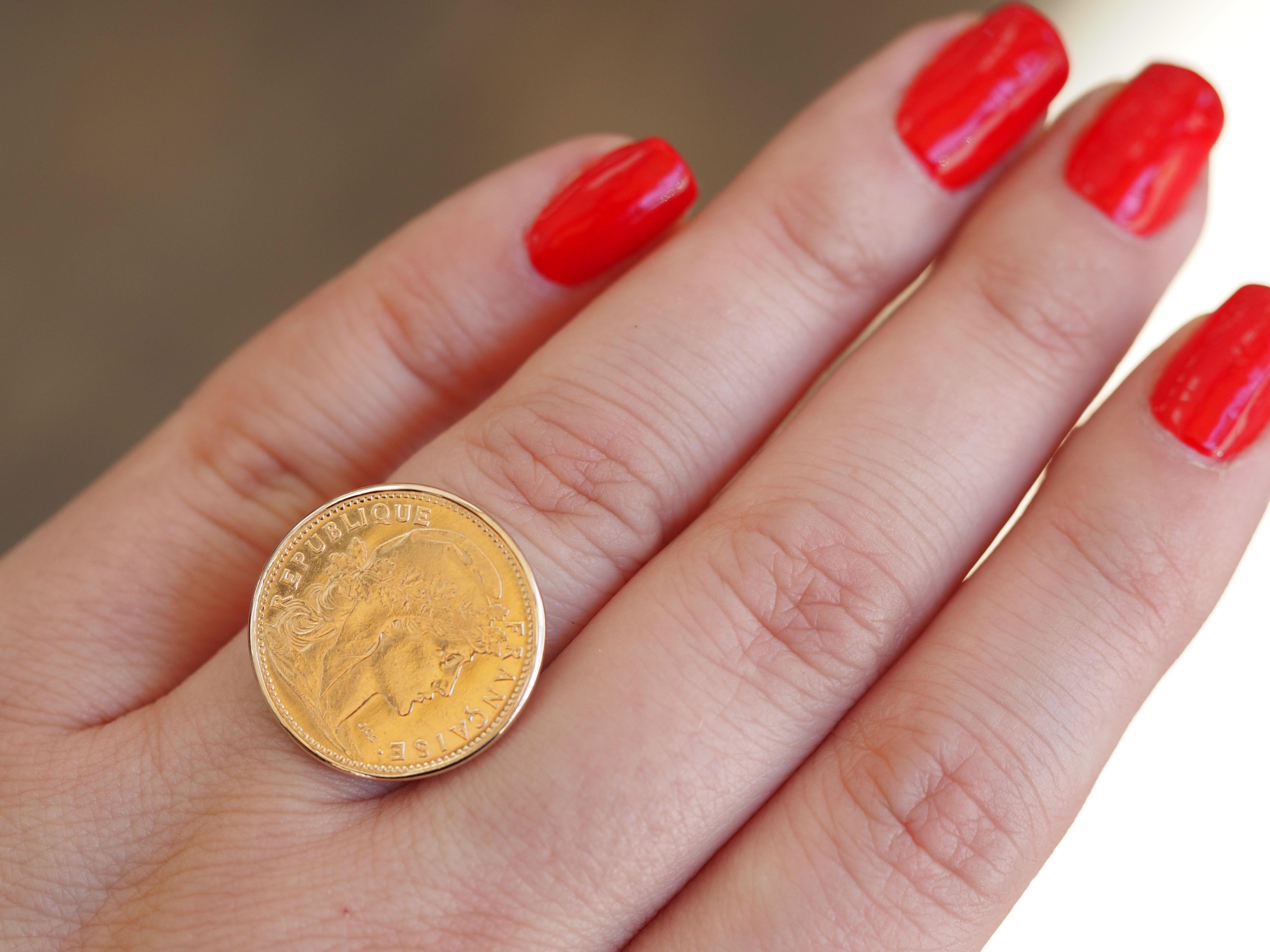 1907 indian head ring 18k gold