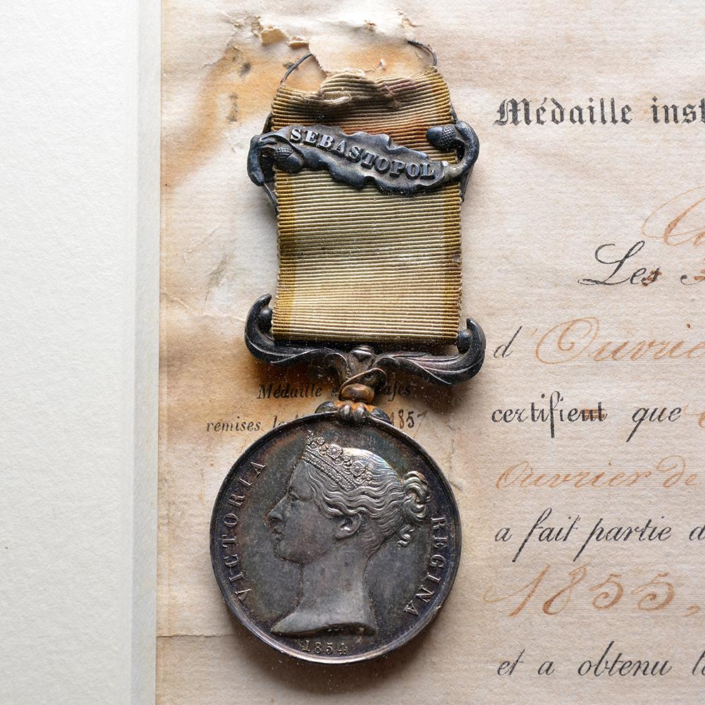 Silver France – Great-Britain. British Crimean War medal For Sale