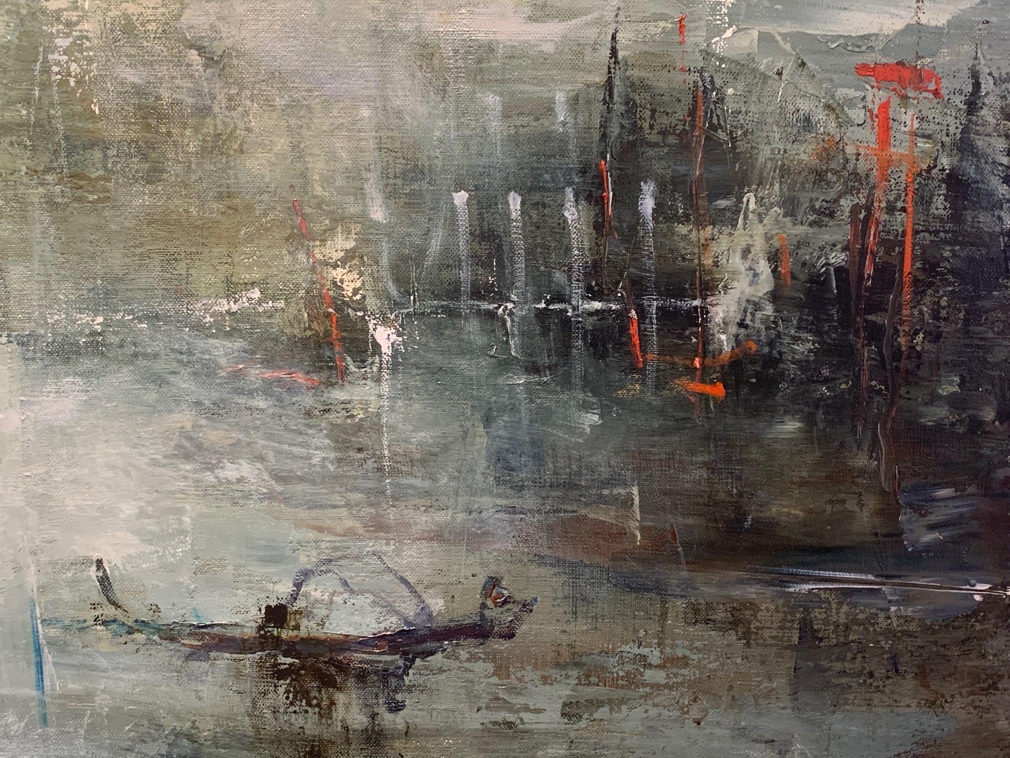 Bells Swing I Know not Where - Abstract Impressionist Painting by France Jodoin