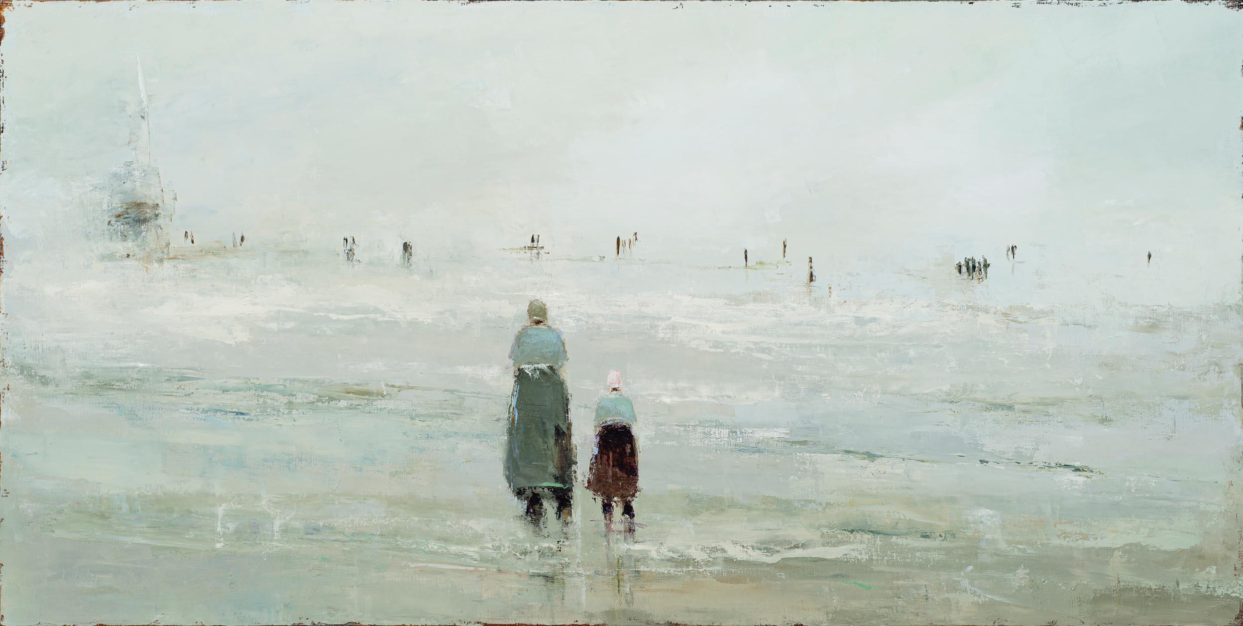 France Jodoin Figurative Painting – Ich wünschte, ich hätte Federn