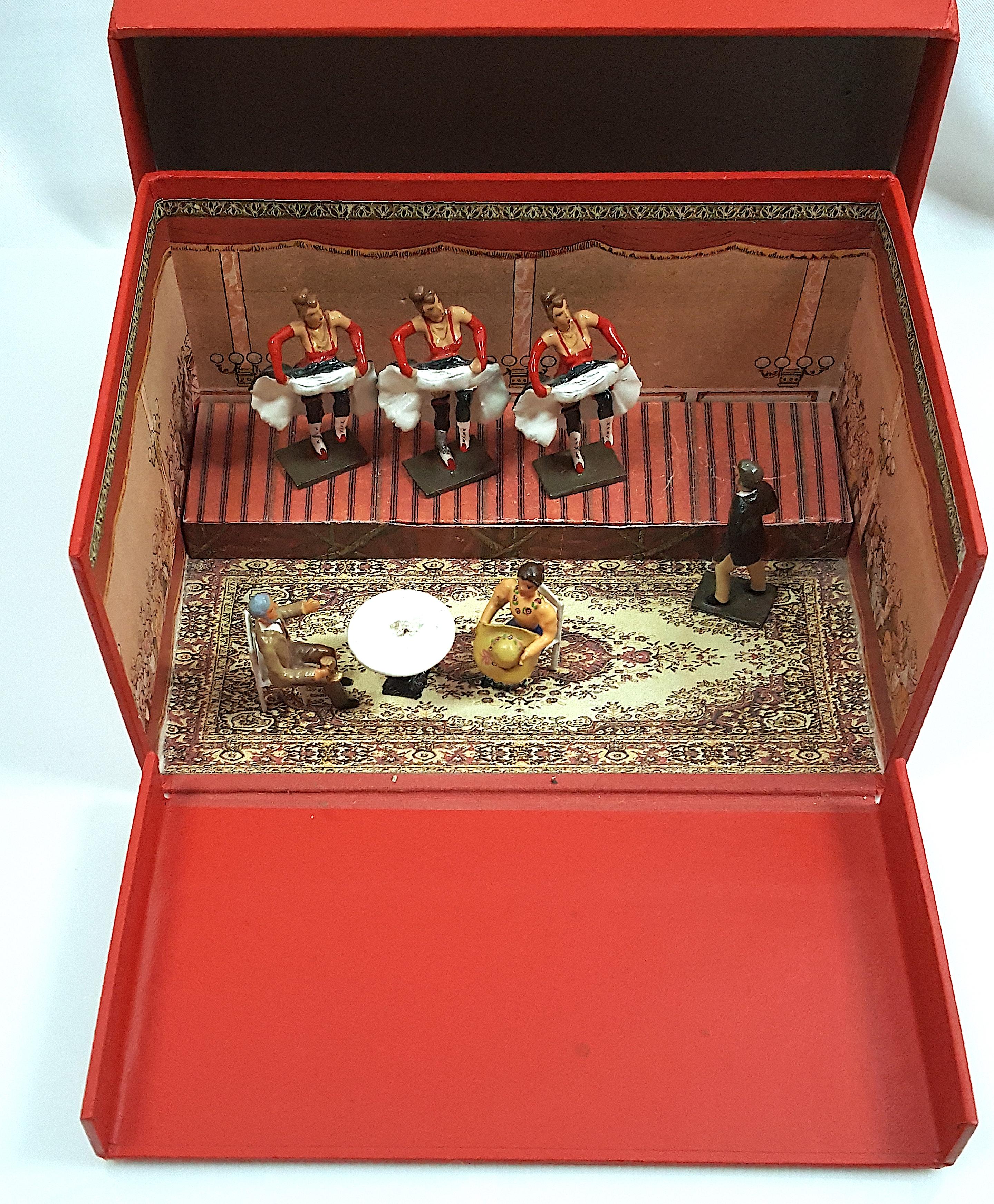 France LimitedEdition 1878Mignot 9LeadFigurines BoxSet Can-CanStageBar Curiosity For Sale 7