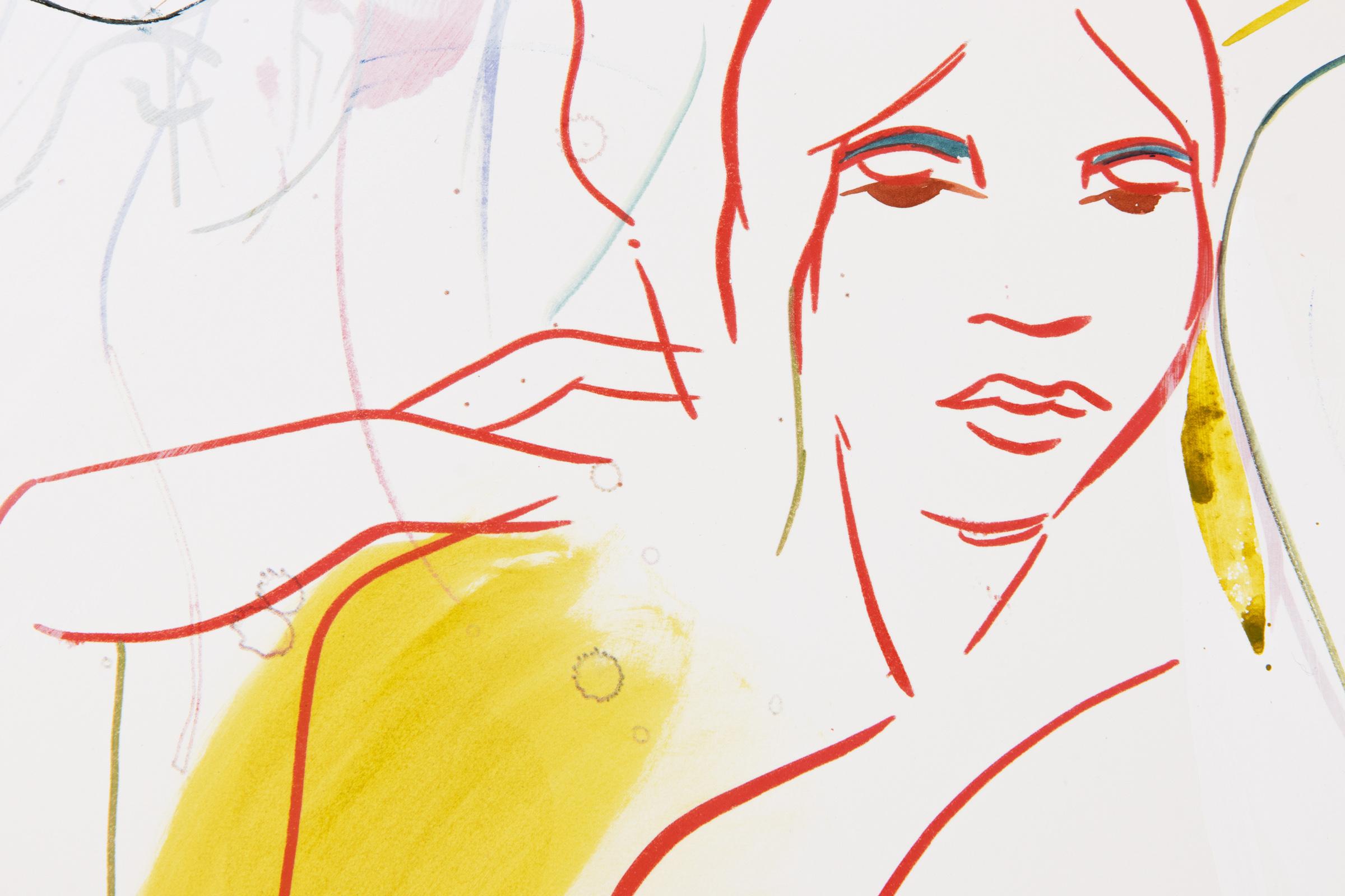 France-Lise McGurn, En Pub-lik 5 - Pintura sobre serigrafía, Firmada a mano en venta 1
