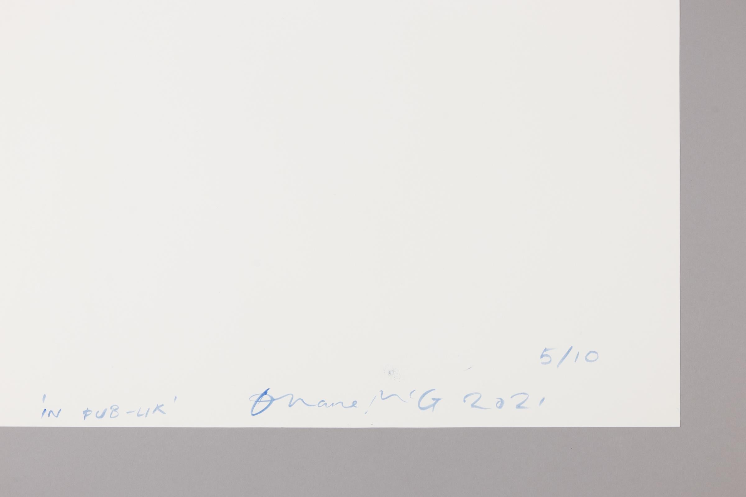France-Lise McGurn, En Pub-lik 5 - Pintura sobre serigrafía, Firmada a mano en venta 4