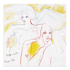 France-Lise McGurn, In Pub-lik 5 - Painting on Screenprint, Hand-Signed