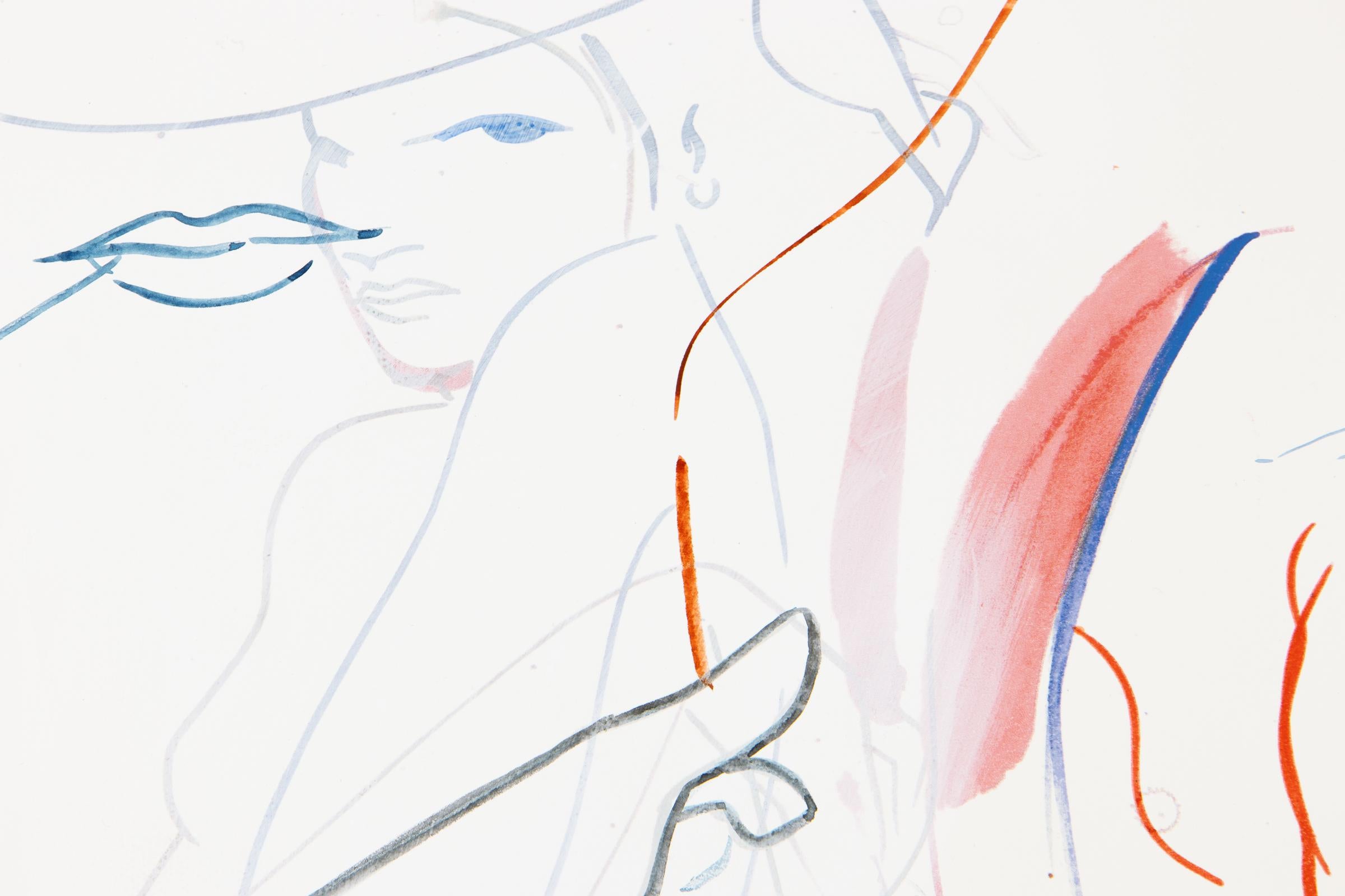 France-Lise McGurn, In Pub-lik - Painting on silkscreen base For Sale 2