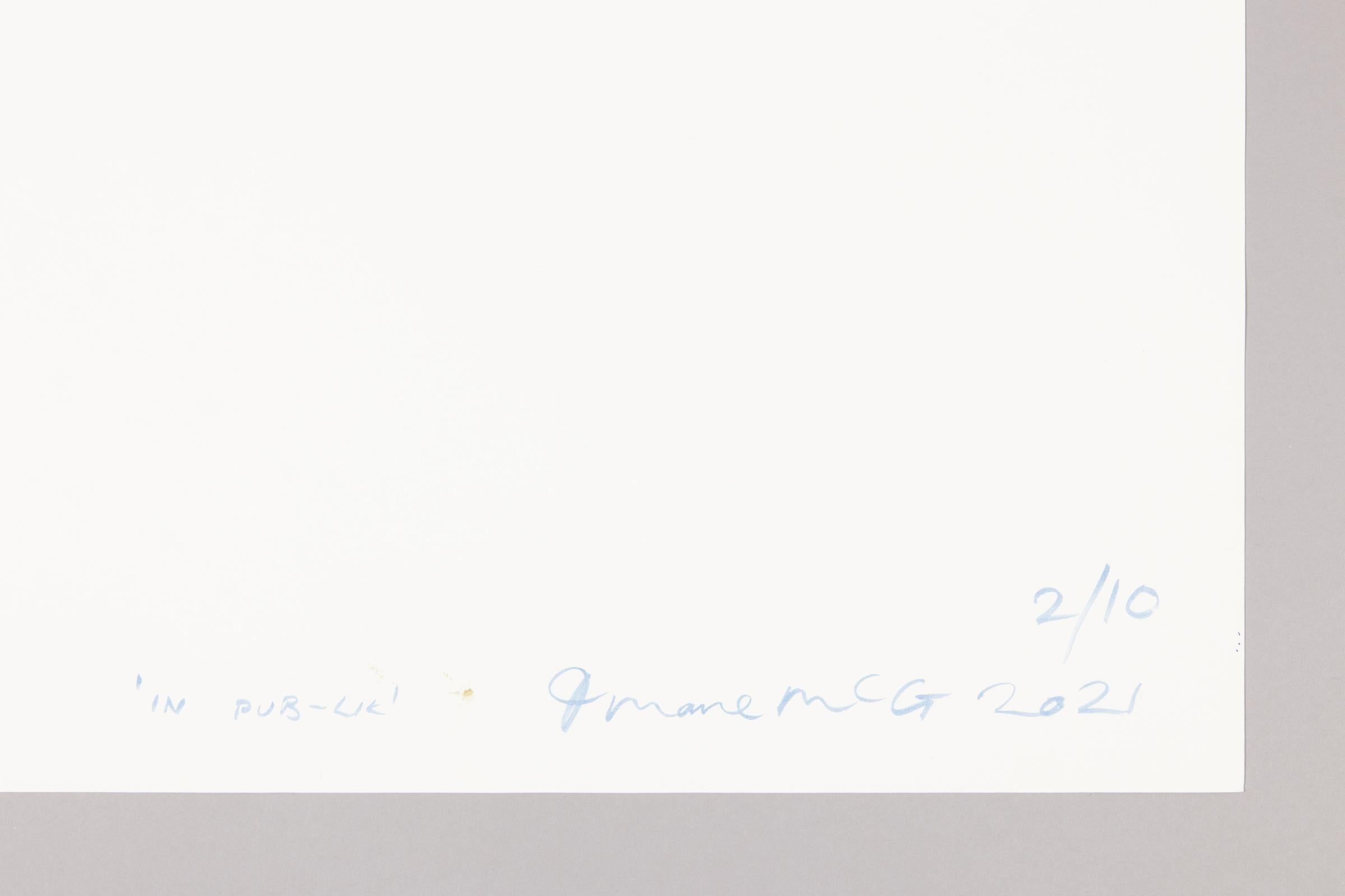 France-Lise McGurn, In Pub-lik - Painting on silkscreen base For Sale 3