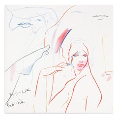 France-Lise McGurn, En Pub-lik - Pintura sobre soporte serigráfico