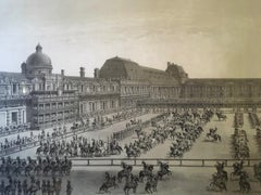 France Mid-19th Century  Black and White Print Grand Carrousel