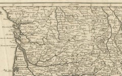 France Map 1757 – Southern Provinces by Isaak Tirion in Dutch Engraving