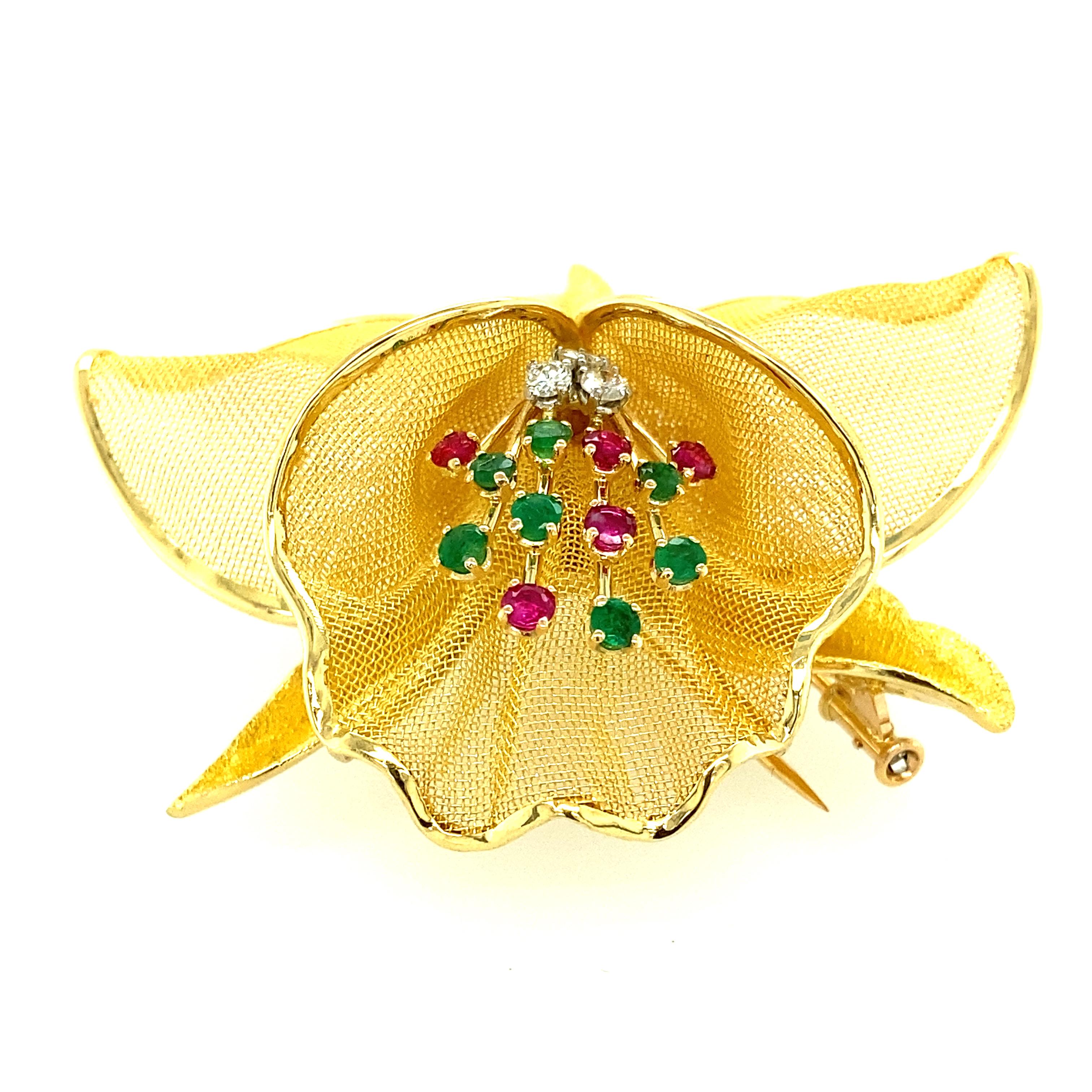France Merrin Orchid Pin In Good Condition In Towson, MD