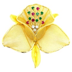 Vintage France Merrin Orchid Pin