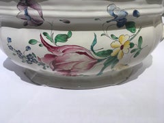 France Mid-18th Century Porcelain Soup Bowl Flowers and Fruits Drawings