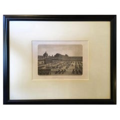 France Mid-19th Century  Black and White Print Grand Carrousel