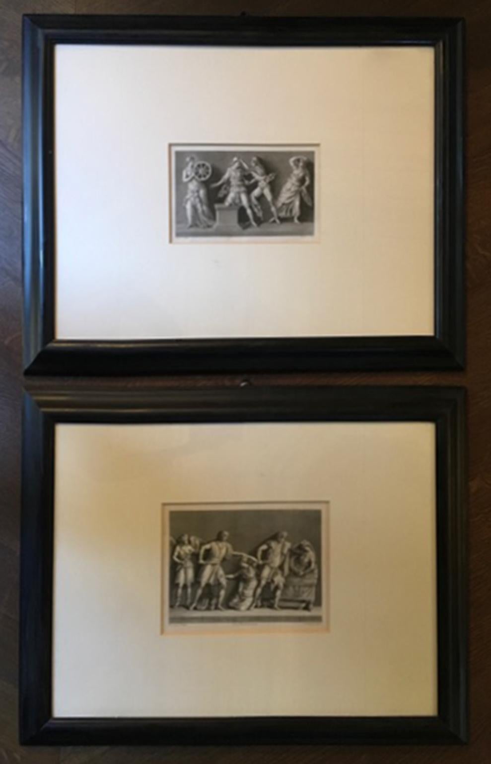 Frankreich Mitte des 19. Jahrhunderts Zwei neoklassizistische Schwarz-Weiß-Drucke auf Papier von J.C.Ulmer

Dieses schöne Paar antiker Papierdrucke wurde von dem Franzosen J.C.Ulmer gestochen.
Das neoklassizistische Thema ist von zeitloser Eleganz.