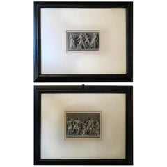 Paar neoklassizistische schwarz-weiße Drucke von J.C. Ulmer aus Frankreich, Mitte des 19. Jahrhunderts