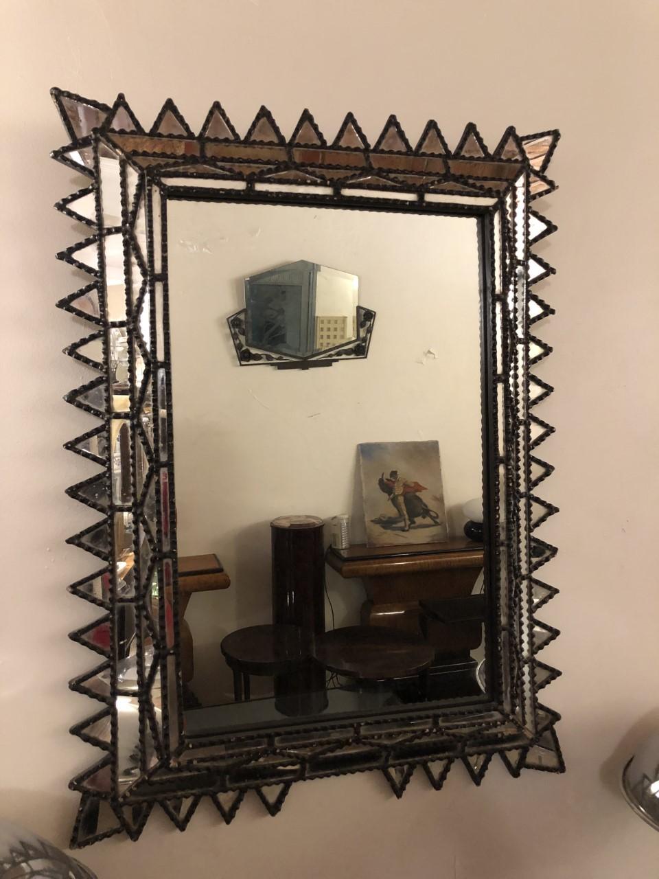 French France : Mirror in Wood, Year: 1950 For Sale