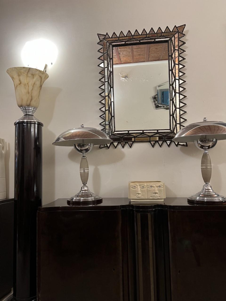 France : Mirror in Wood, Year: 1950 In Good Condition For Sale In Ciudad Autónoma Buenos Aires, C
