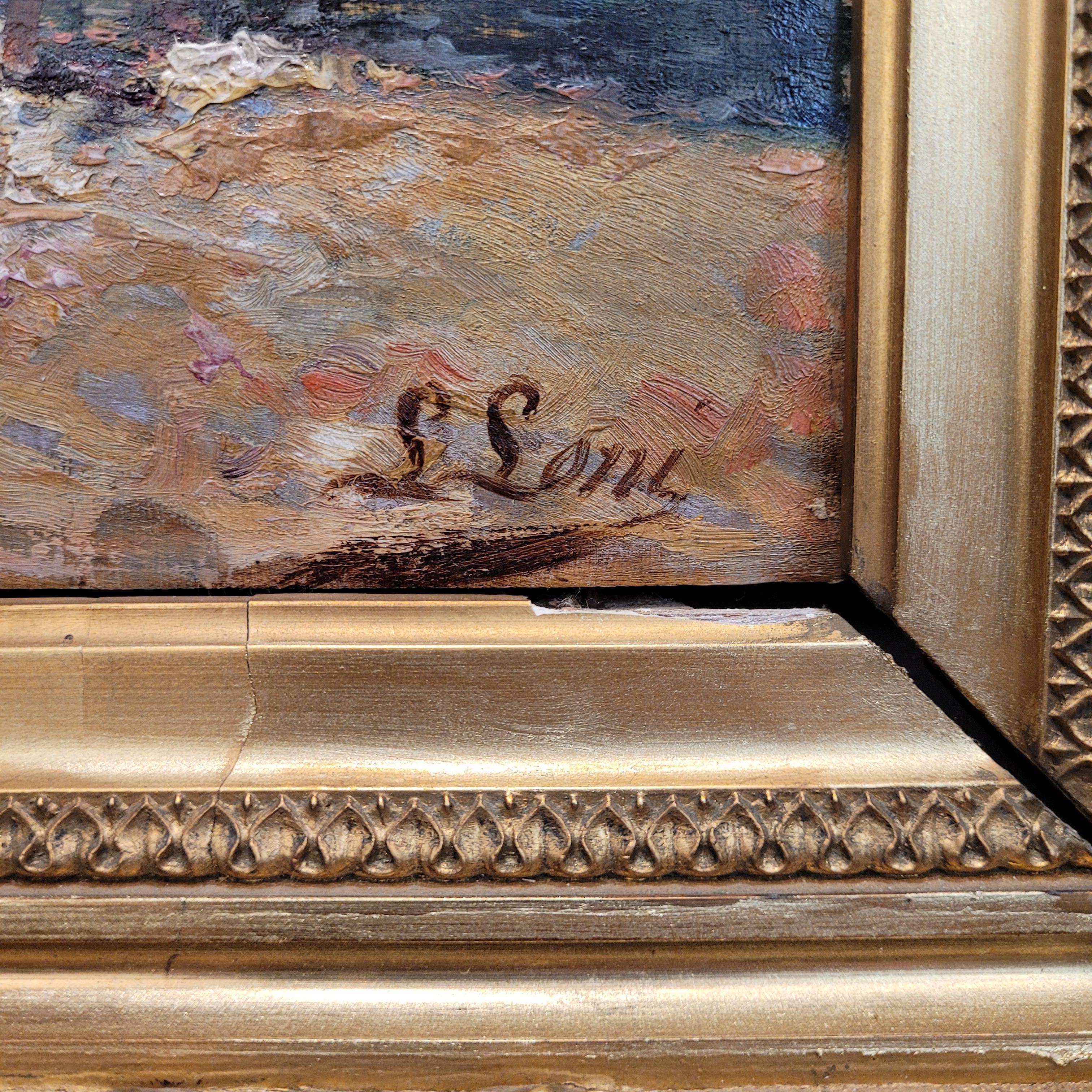 Ölgemälde auf Tafel Marina, Französische Schule, Frankreich (Beaux Arts) im Angebot