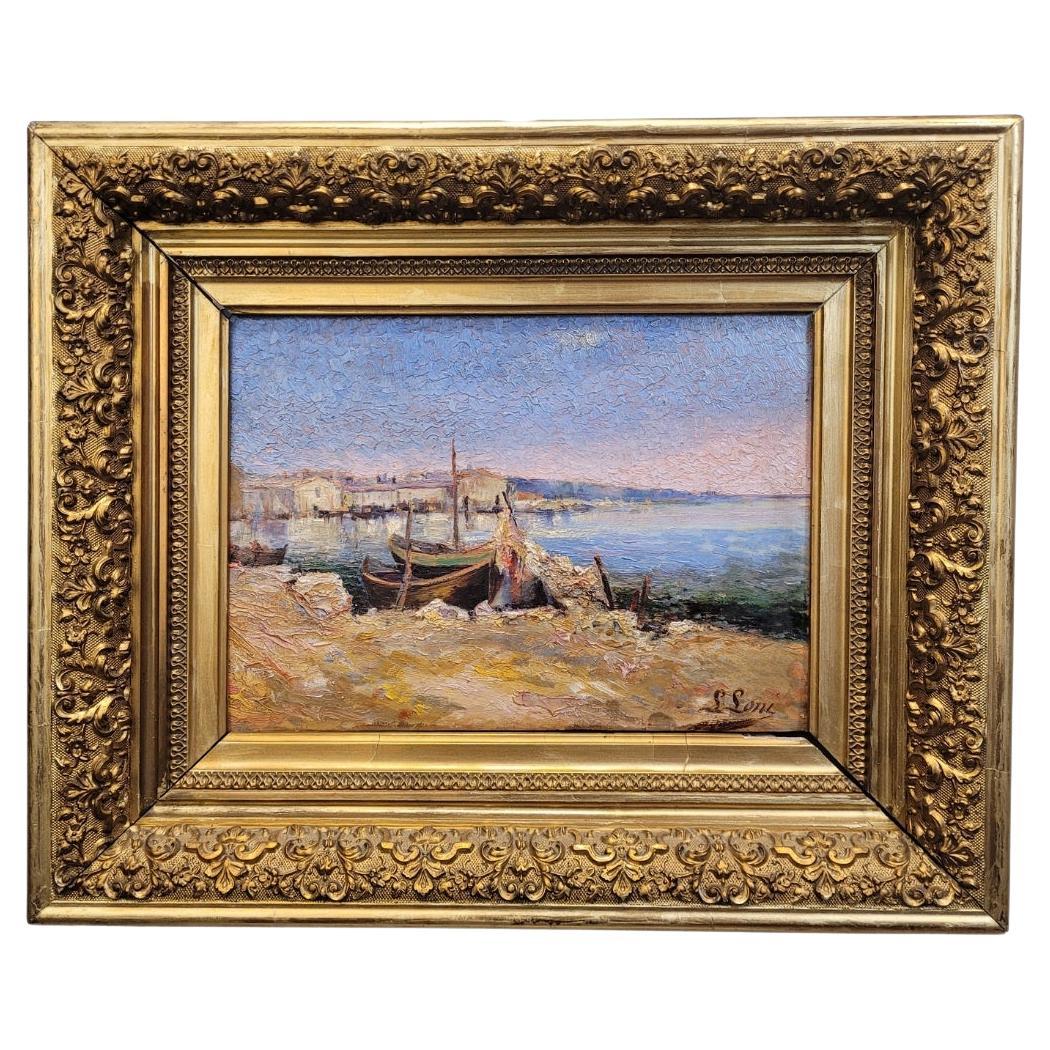 France Oil on panel “Marina”, French School