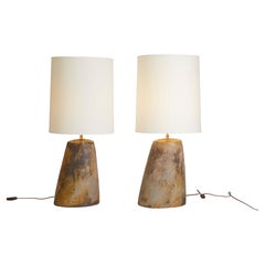 Francia Coppia di lampade astratte contemporanee in ceramica