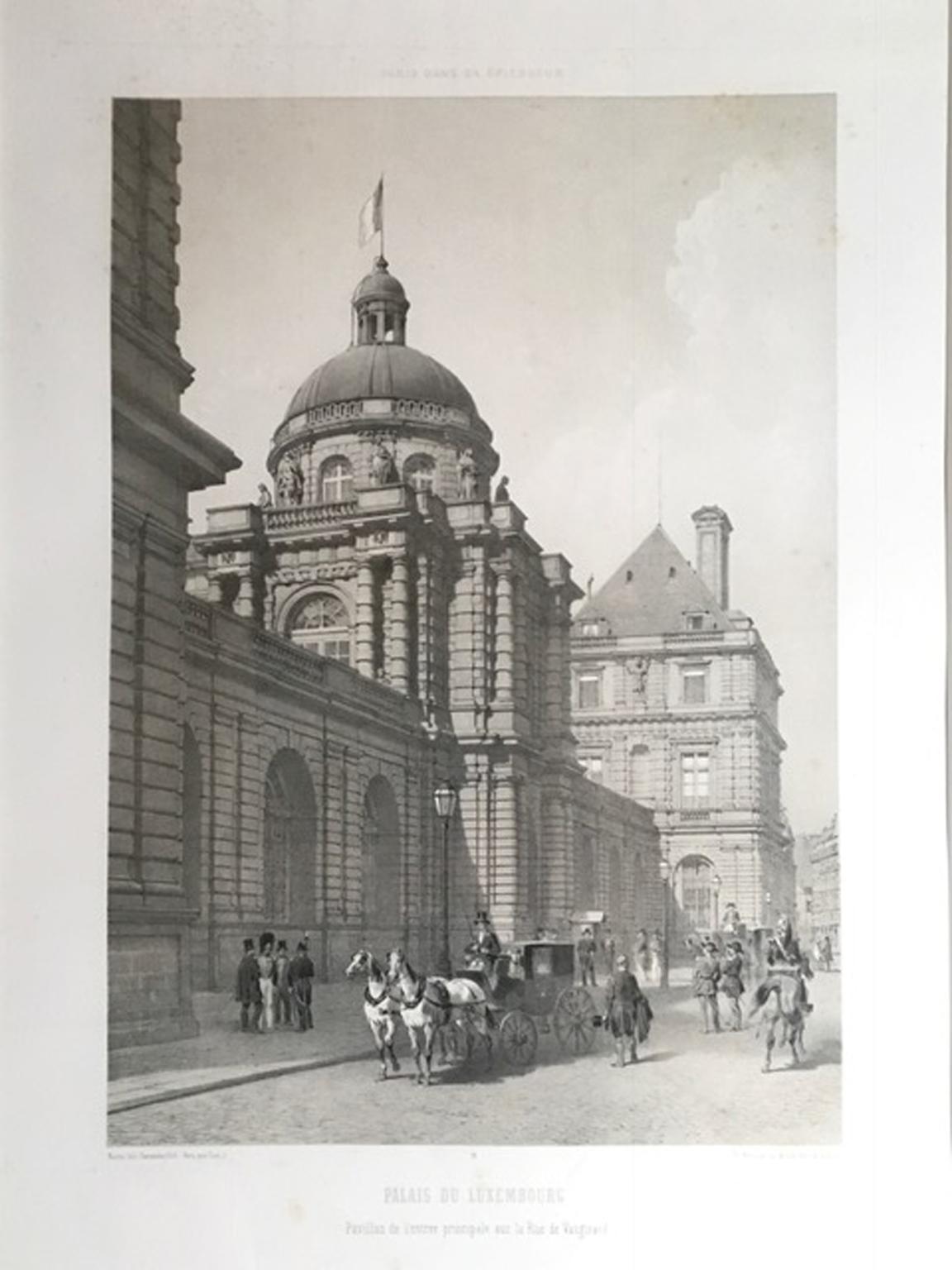 France Mid-19th Century Paris Black and White Print on Paper For Sale 4