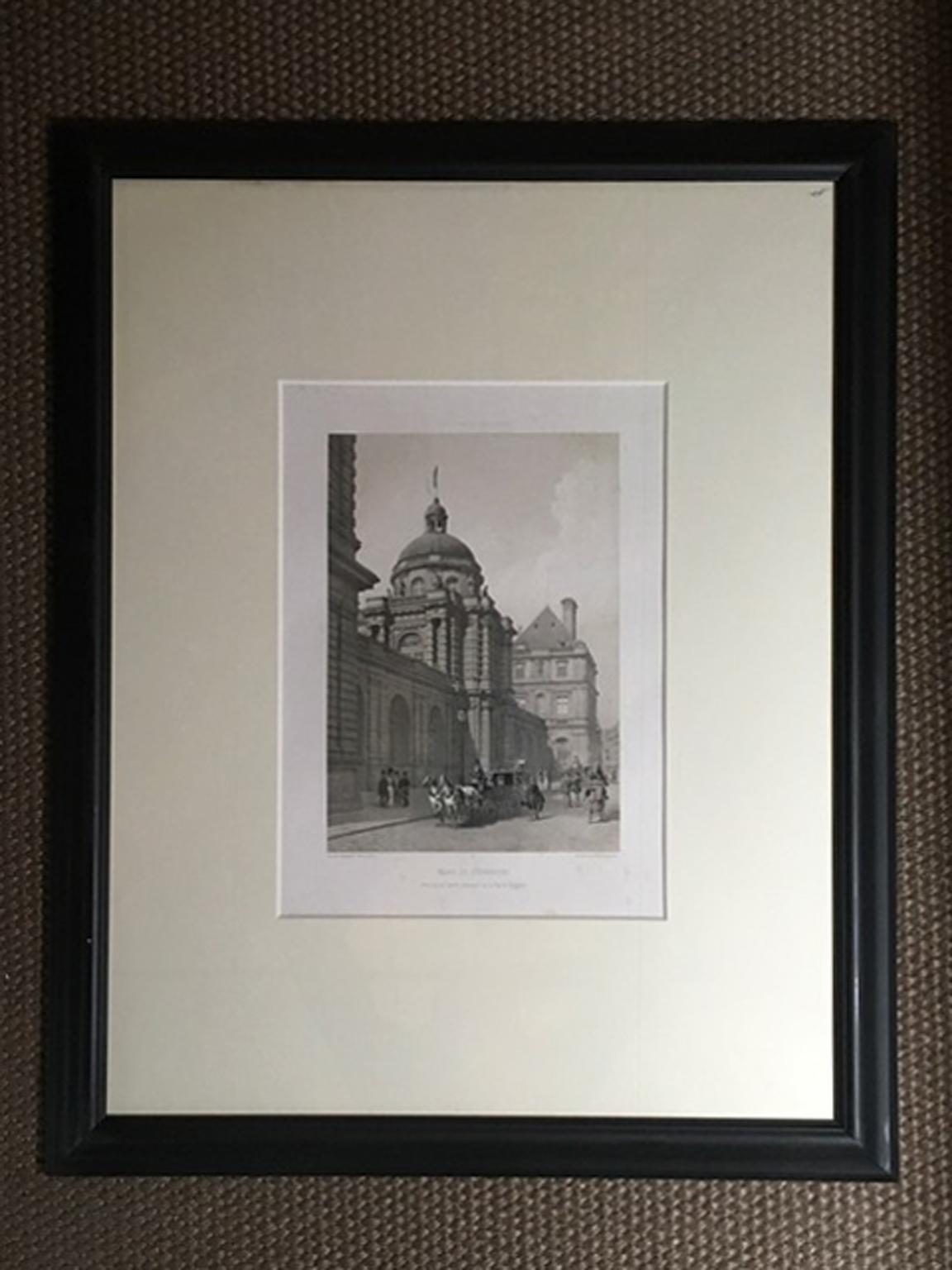 France Paris black and white print on paper Mid-19th century

This beautiful antique print titled 