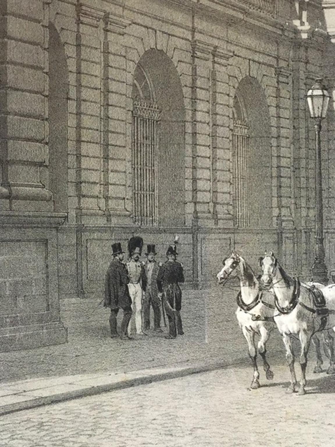 Frankreich Mitte des 19. Jahrhunderts Paris Schwarzweißdruck auf Papier im Angebot 1