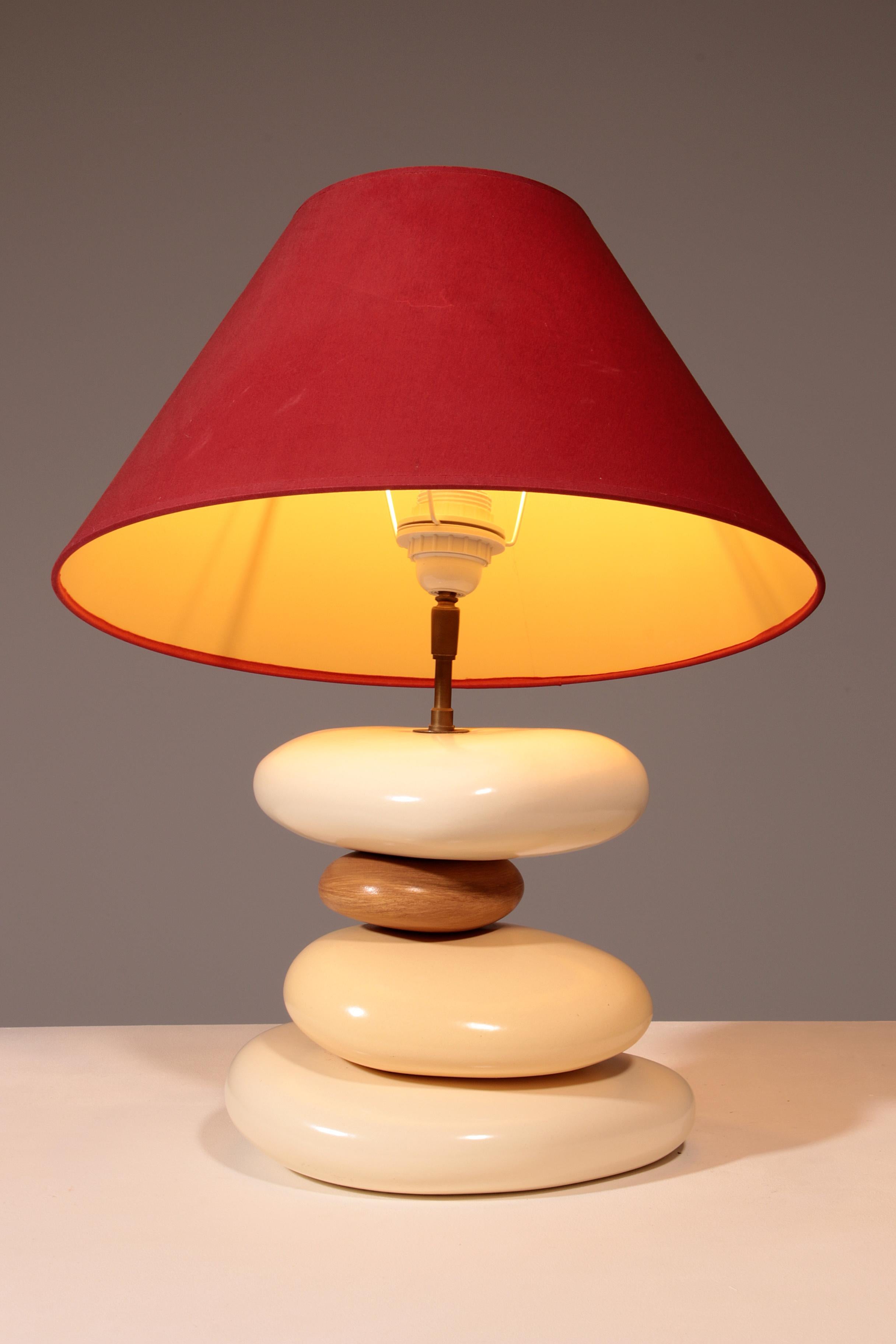 France Pebble table lamp by François Chatain, 1980s (Moderne der Mitte des Jahrhunderts) im Angebot