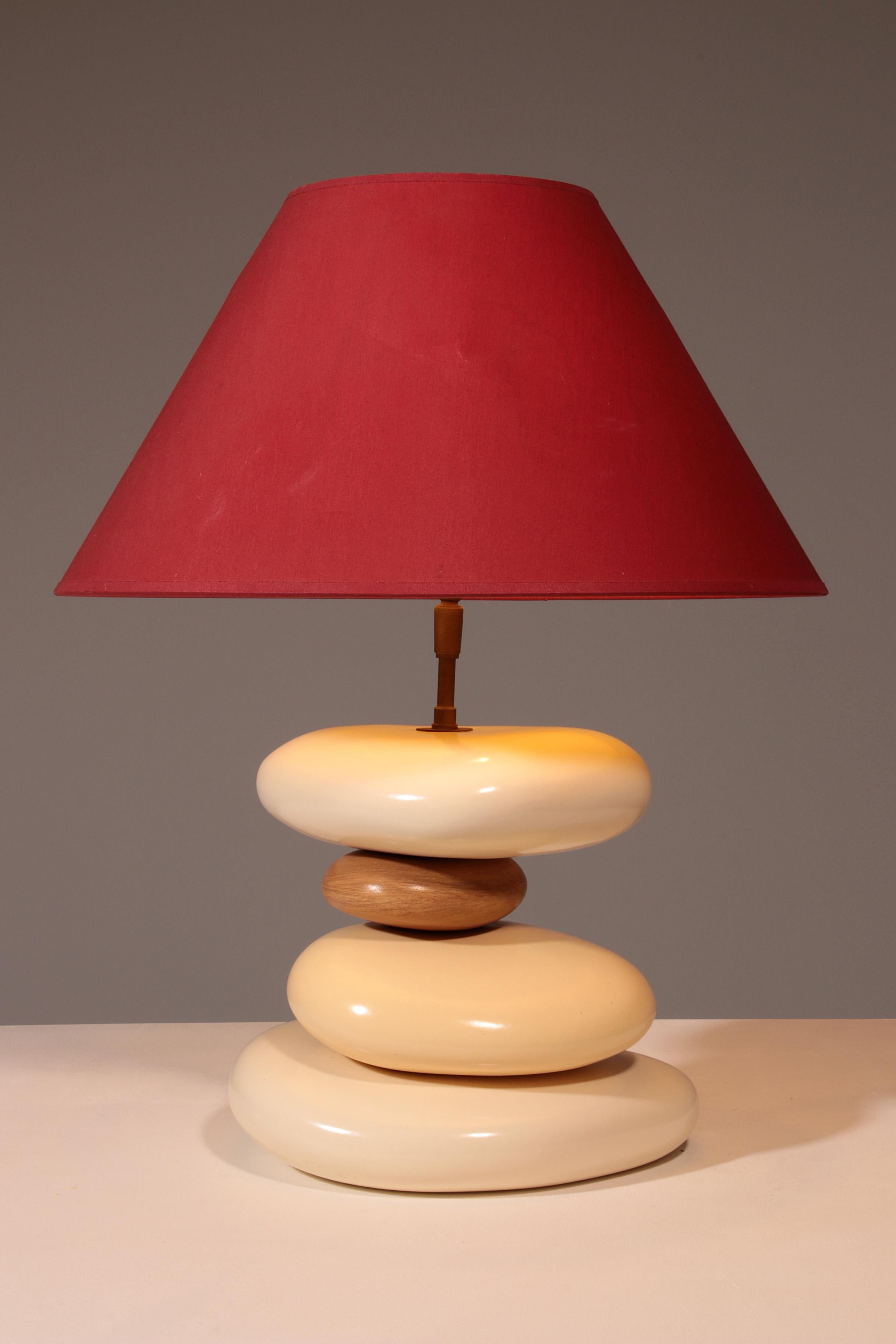 France Pebble table lamp by François Chatain, 1980s (Französisch) im Angebot