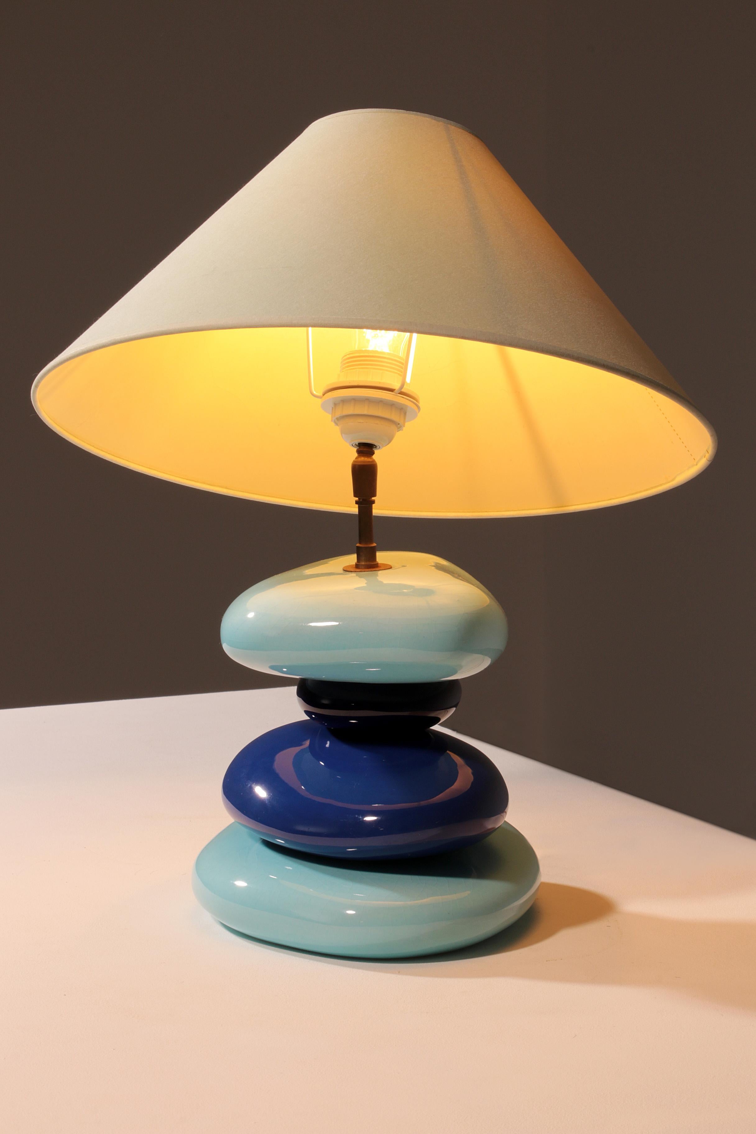 France Pebble table lamp by François Chatain, 1980s (Französisch) im Angebot