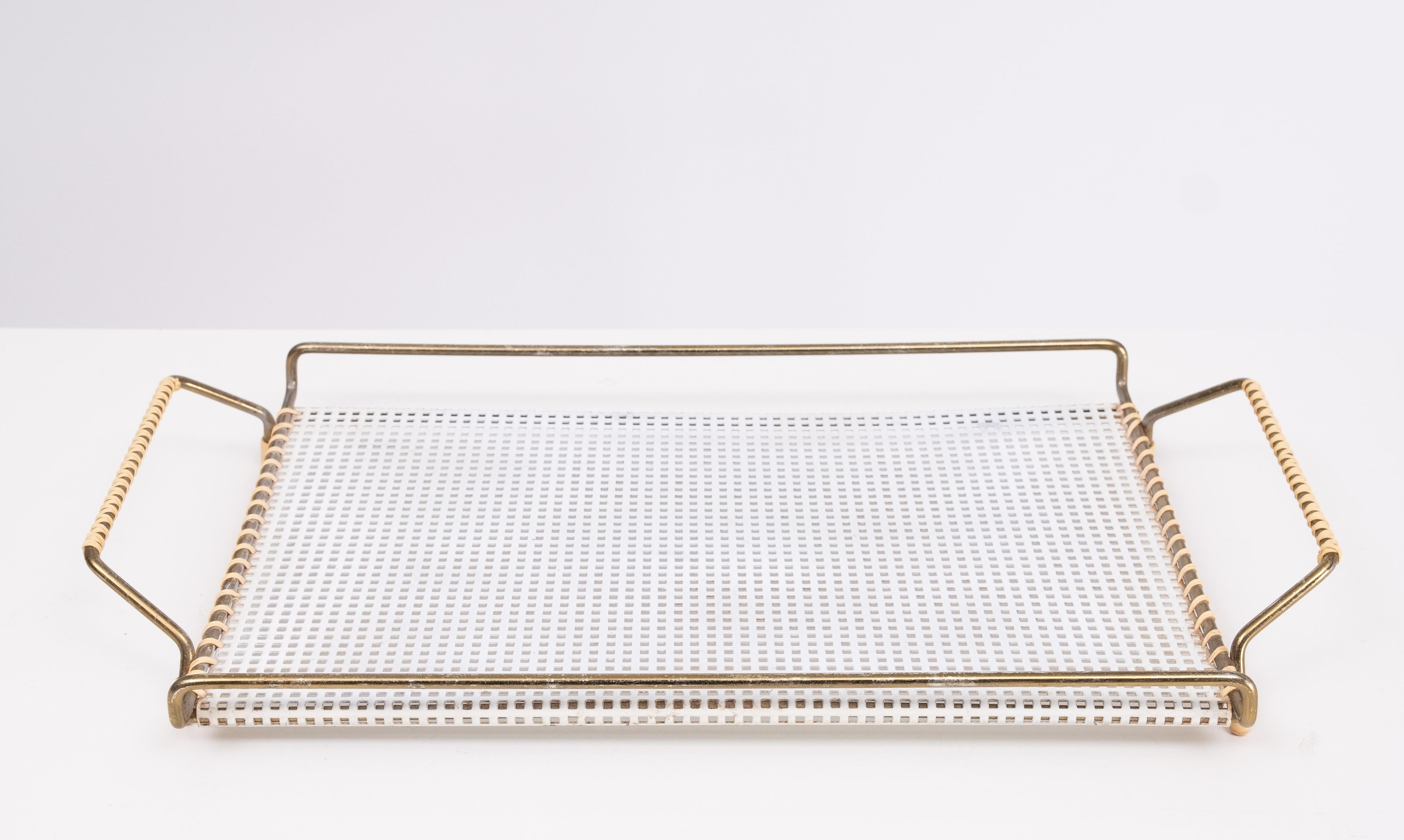 French France perforated Metal serving tray 1950s  For Sale