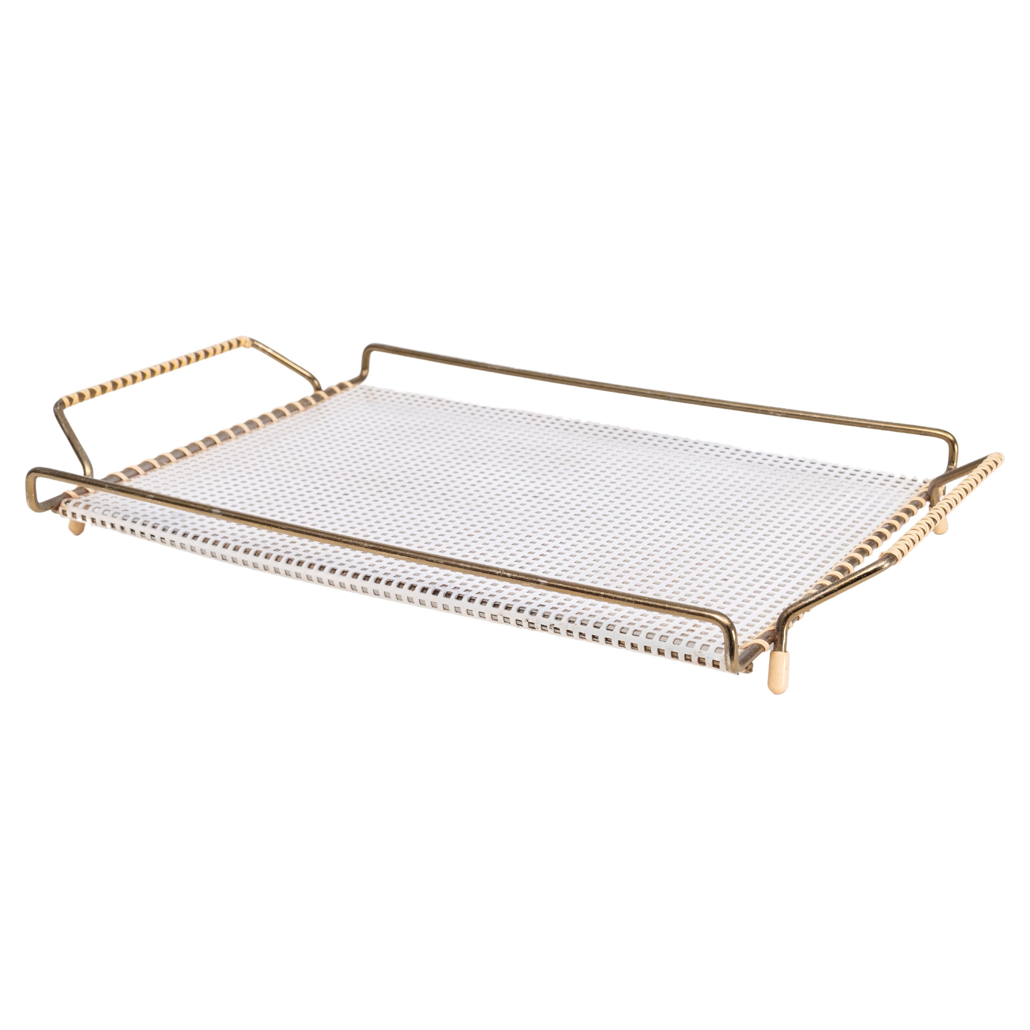 France perforated Metal serving tray 1950s  For Sale