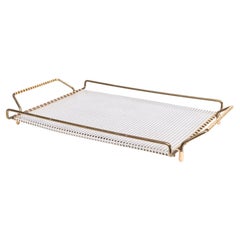 Retro France perforated Metal serving tray 1950s 