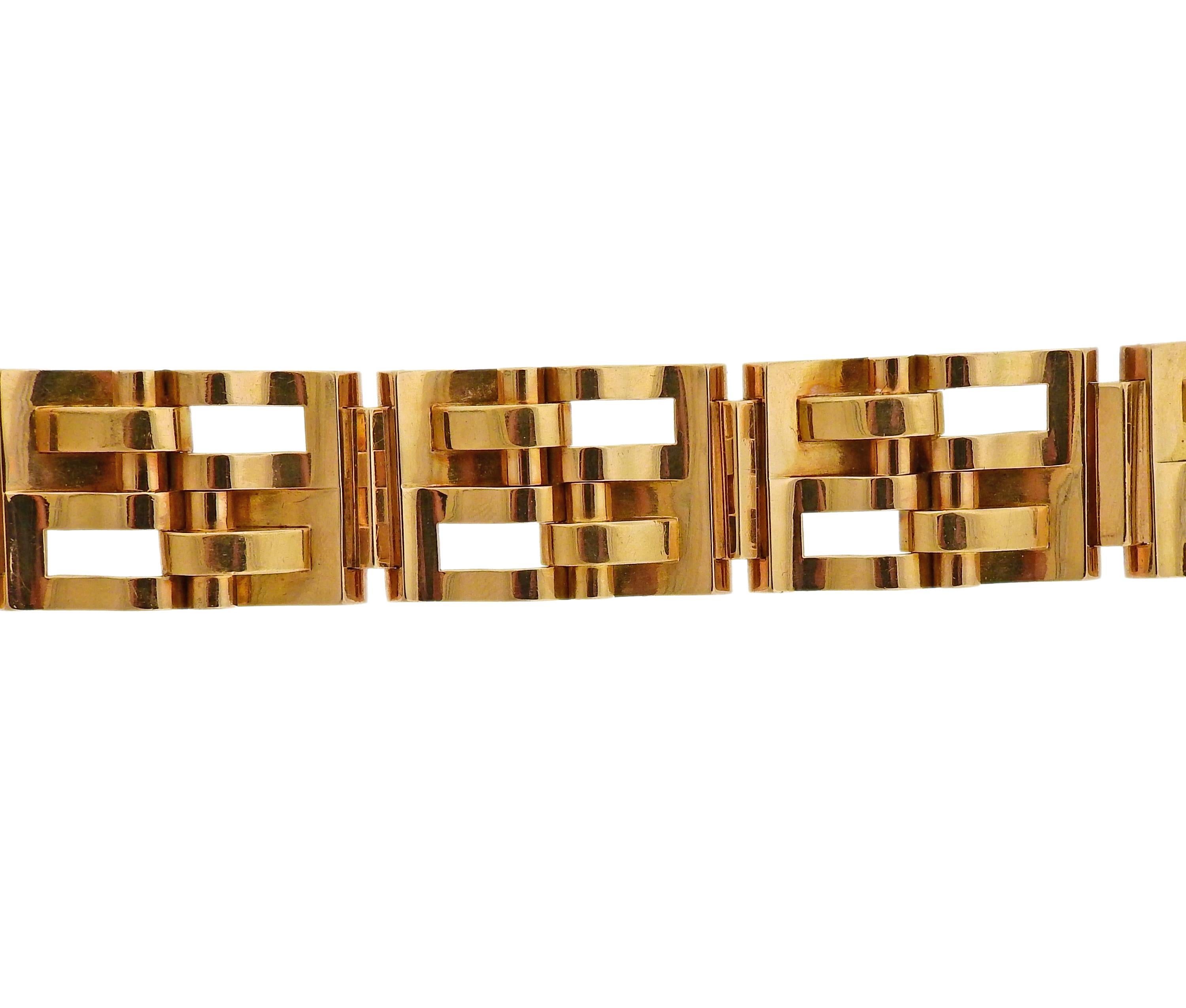 Französisch 18k Gold Retro-Stil Armband, Messung 7. 75 