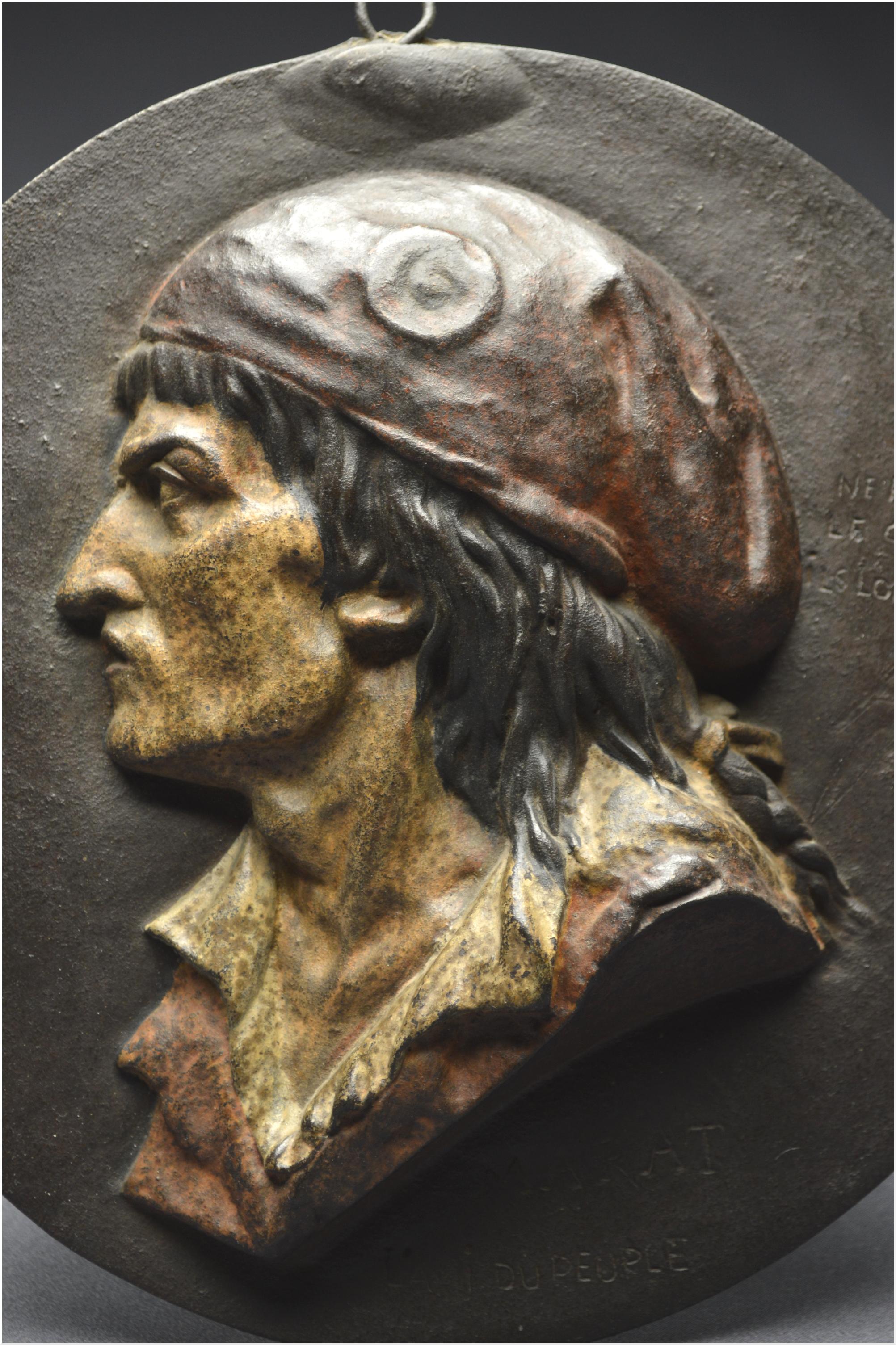French Revolution, End of the 18th century, Rare polychrome bronze bas-relief representing Jean-Paul Marat

Revolutionary period, after 1793


Rare polychrome bronze representation of the famous revolutionary Jean-Paul Marat. Represented in