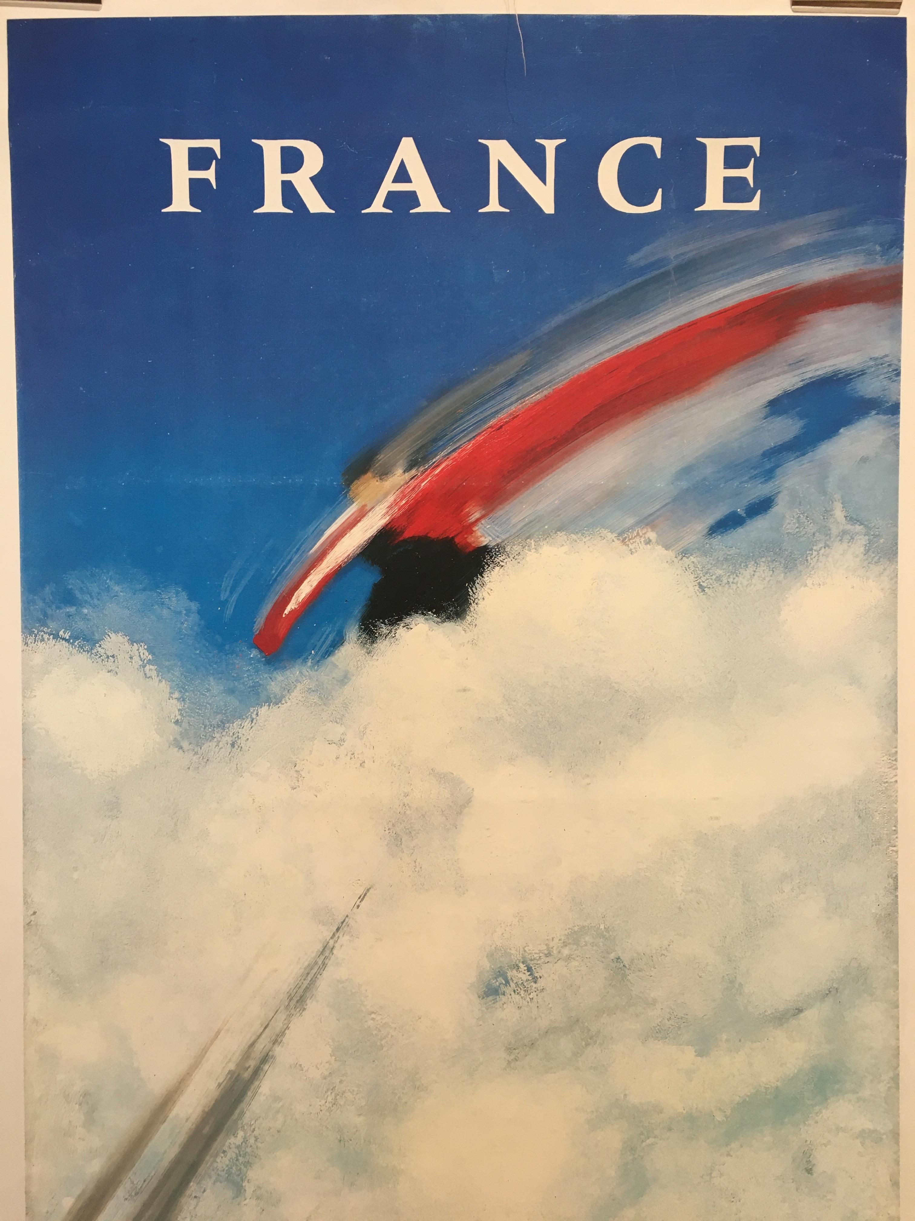 'France Rhone-Alpes' Original Vintage French Ski Poster, by Mathieu In Good Condition In Melbourne, Victoria