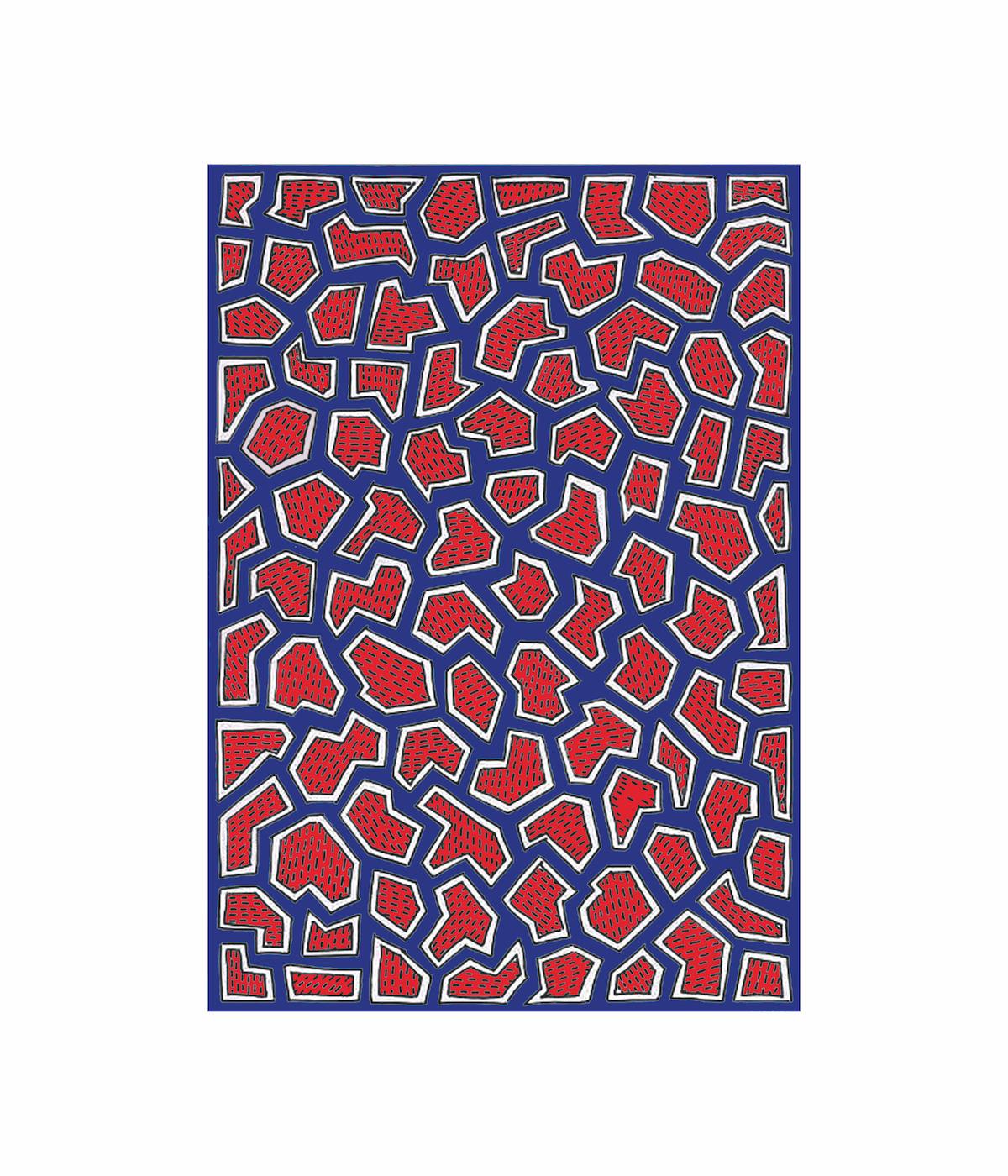 France is a hyper graphic rug, typical of Nathalie du Pasquier’s iconic designs from the Memphis movement of which she was the graphic designer in the 80’s. Nathalie used the colors of the French flag for her first collaboration with a French brand.