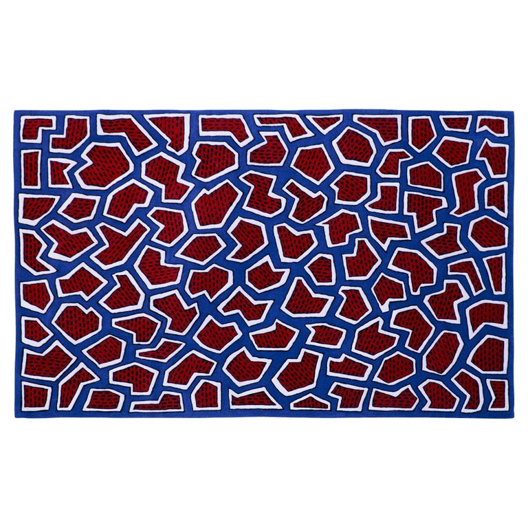 France Rug Red, Blue, Black, White For Sale at 1stDibs