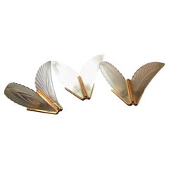 France Sconces Brass Glass 1930 France