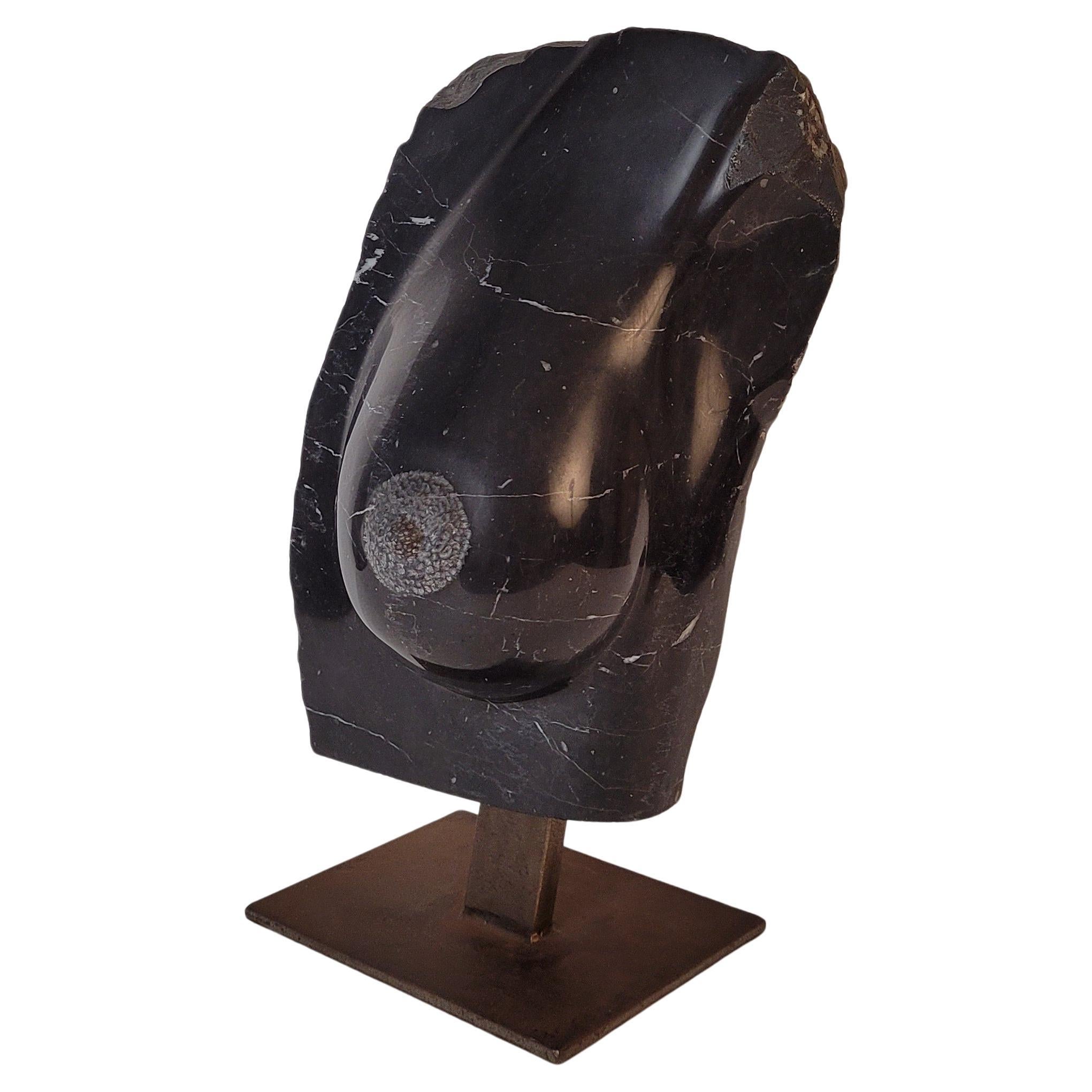 France sculpture "Female Torso", Belgian marble, signed J.J.M. Francia For Sale