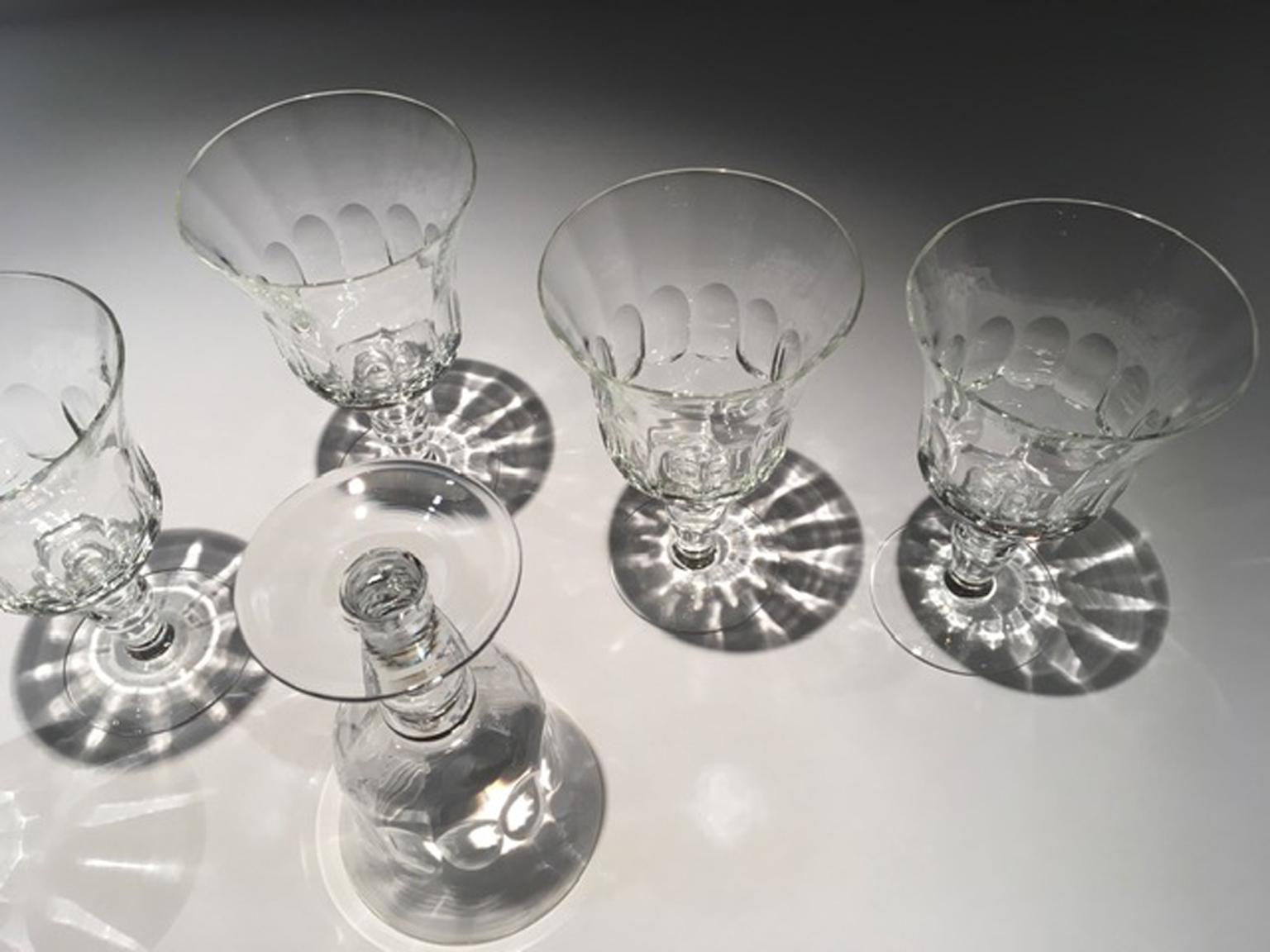 France Set 6 Clear Crystal Glasses For Sale 8