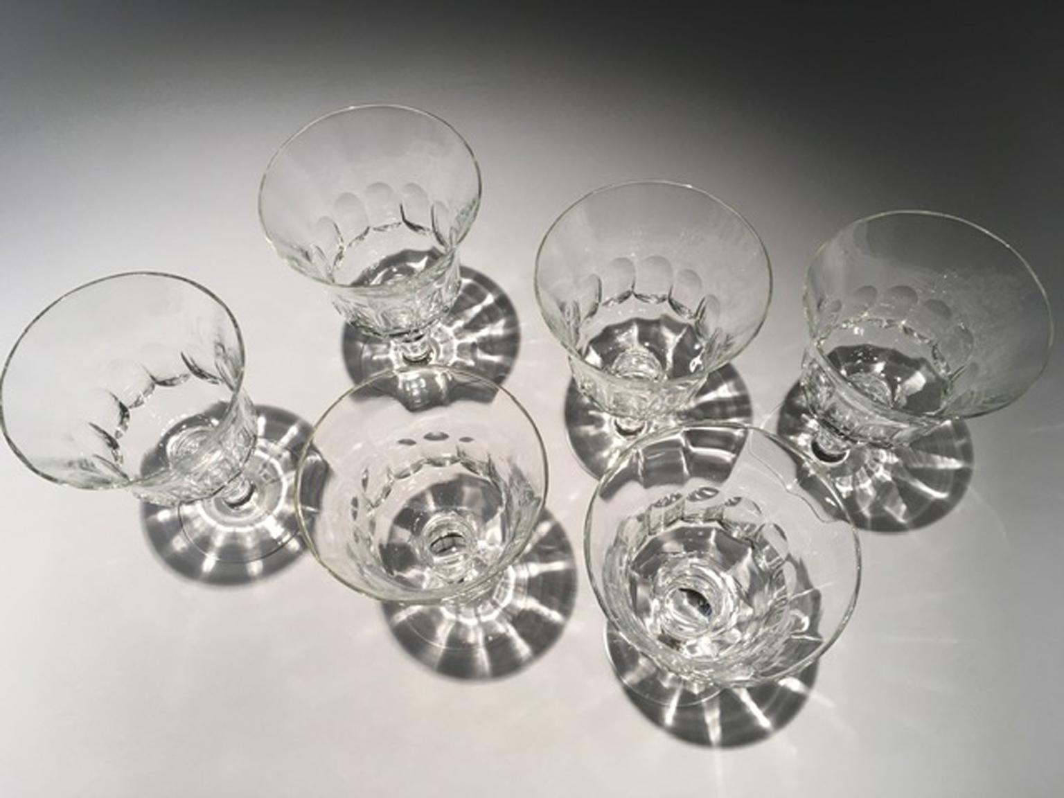 France Set 6 Clear Crystal Glasses For Sale 10
