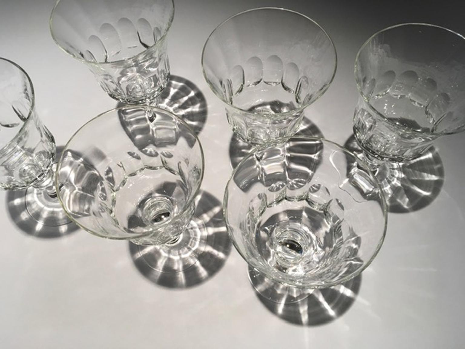 France Set 6 Clear Crystal Glasses For Sale 11