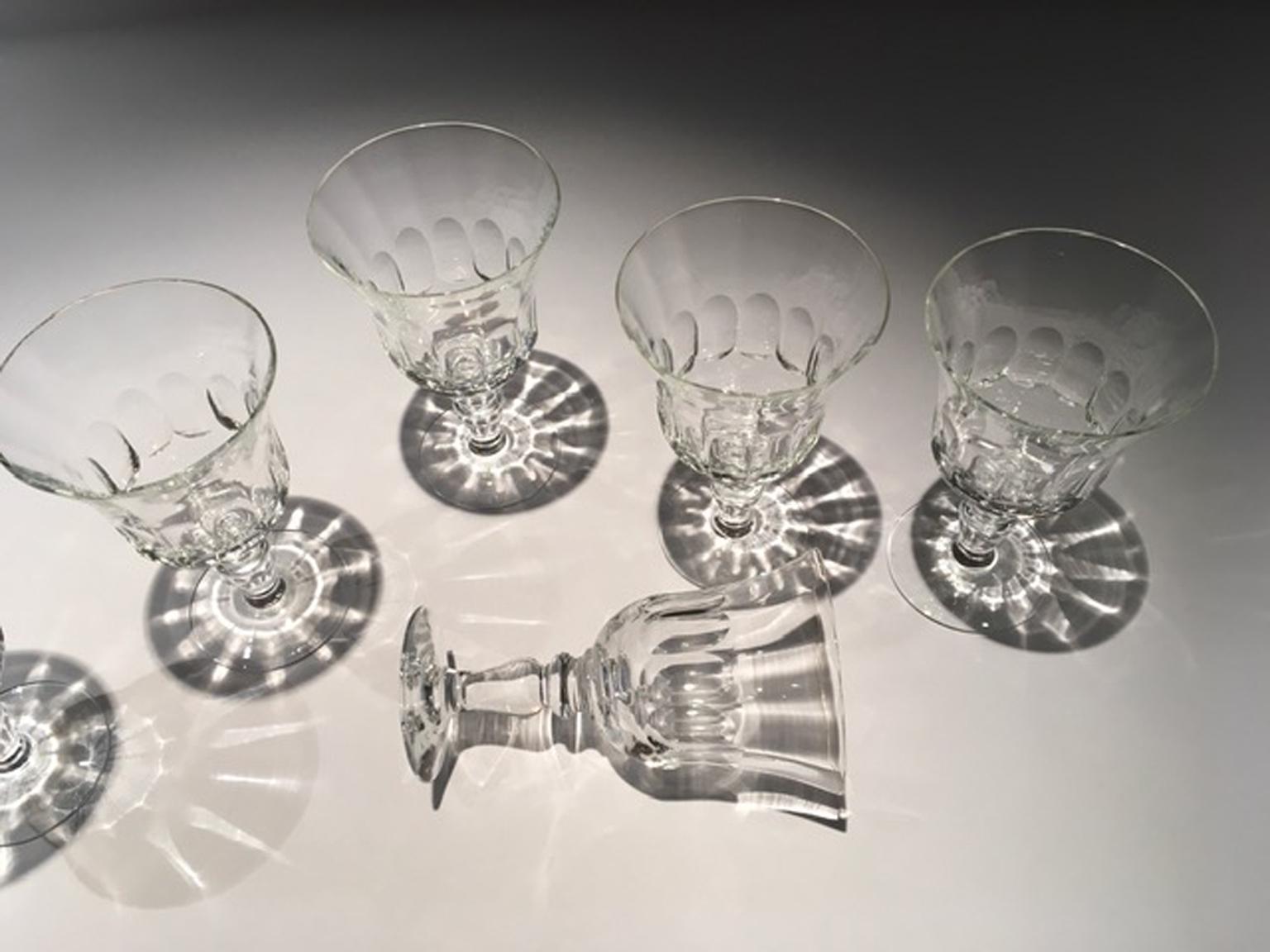 France Set 6 Clear Crystal Glasses For Sale 13