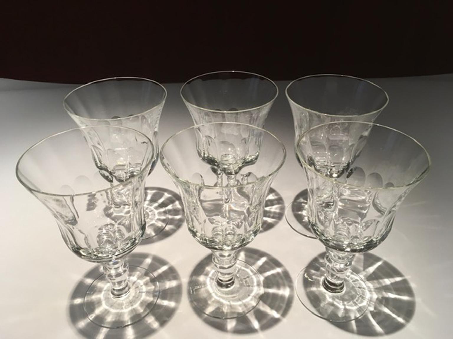 Contemporary France Set 6 Clear Crystal Glasses For Sale