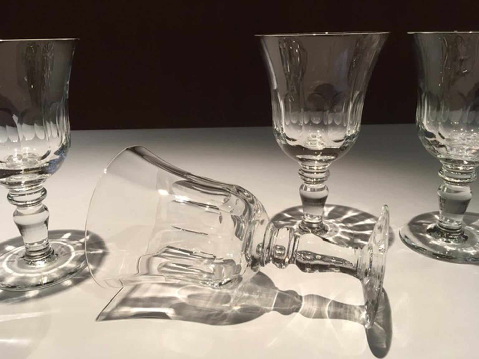 France Set 6 Clear Crystal Glasses For Sale 4