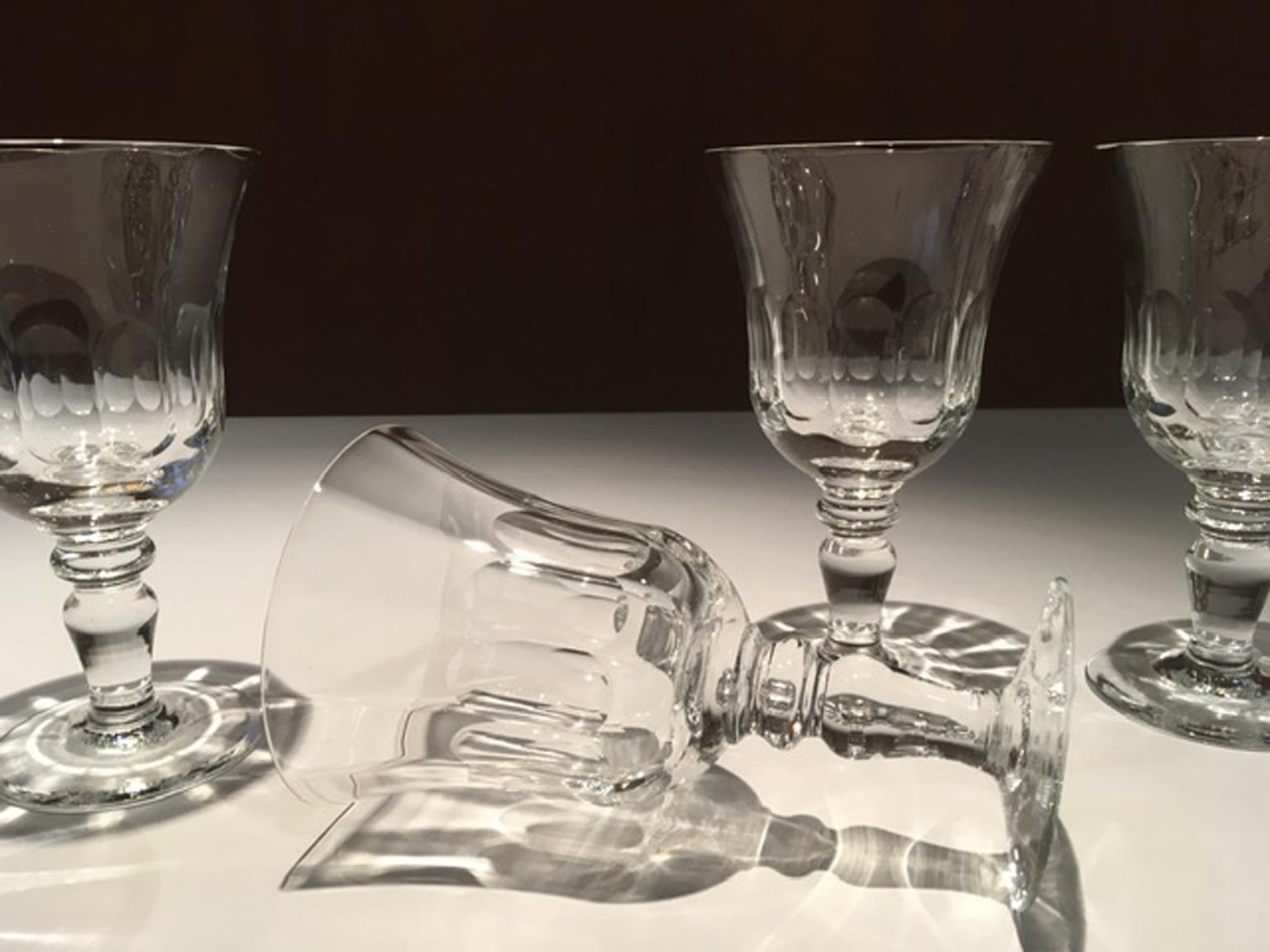 France Set 6 Clear Crystal Glasses For Sale 5