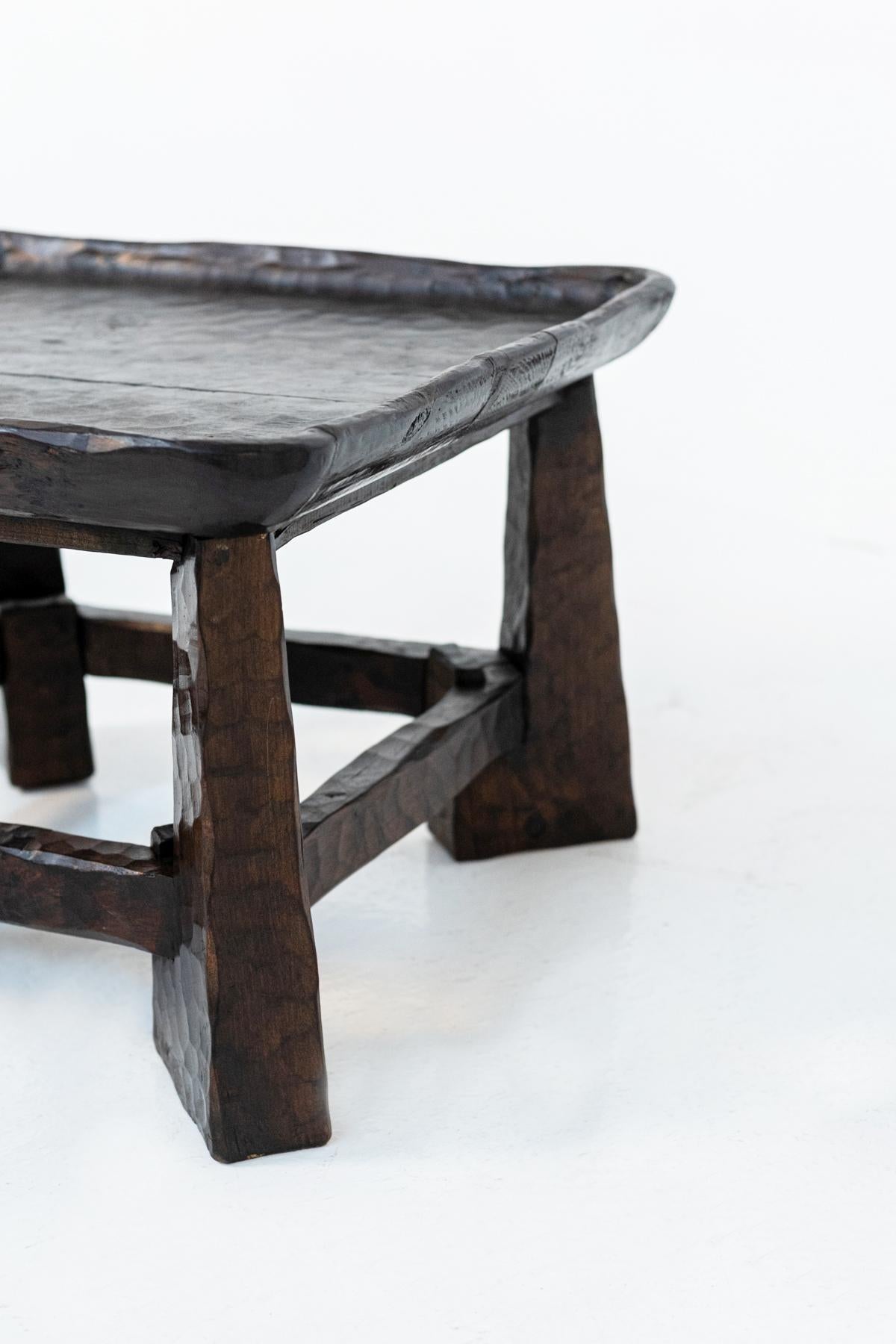 France Side Table in Carved Wood by Jean Touret 12