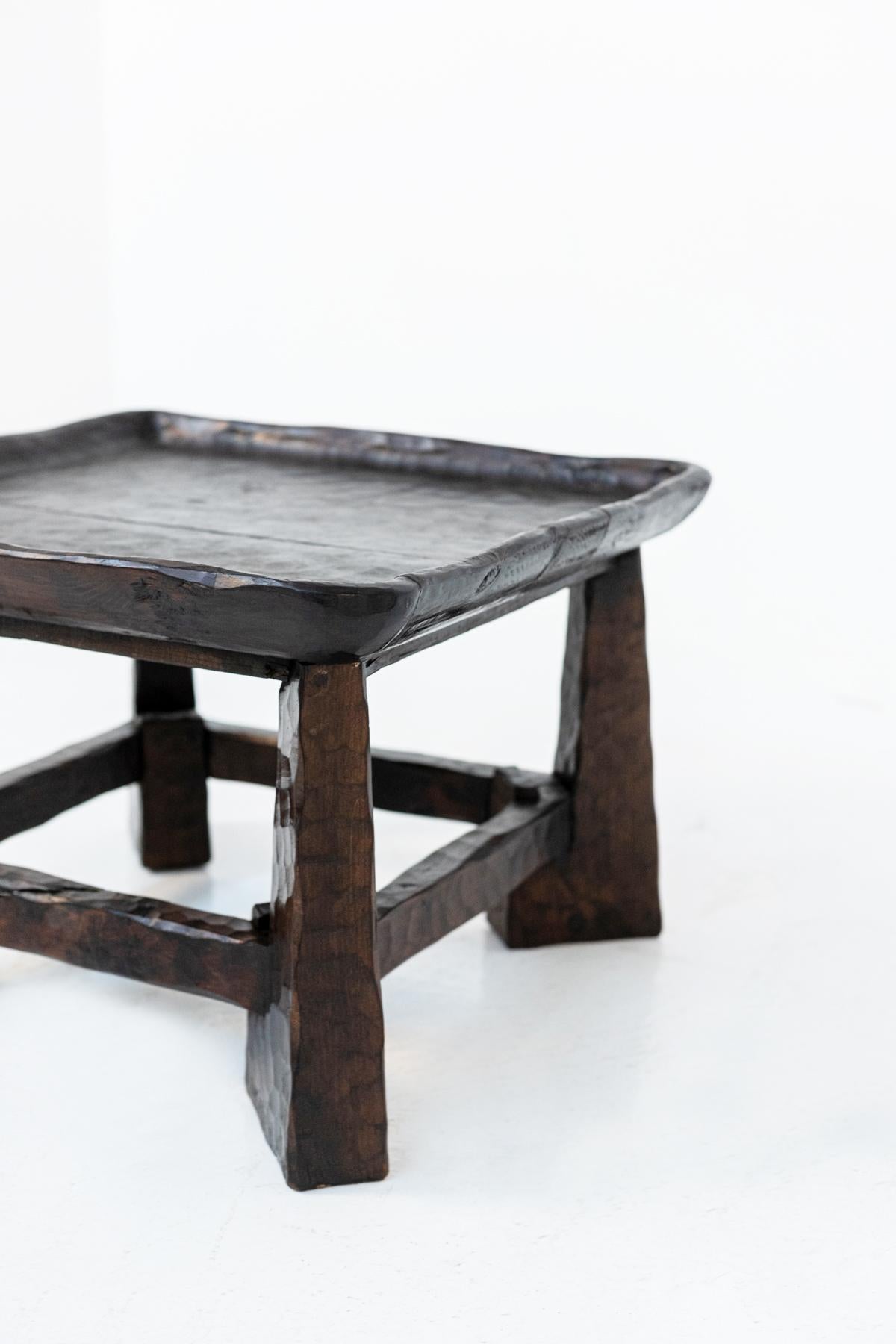 France Side Table in Carved Wood by Jean Touret 14