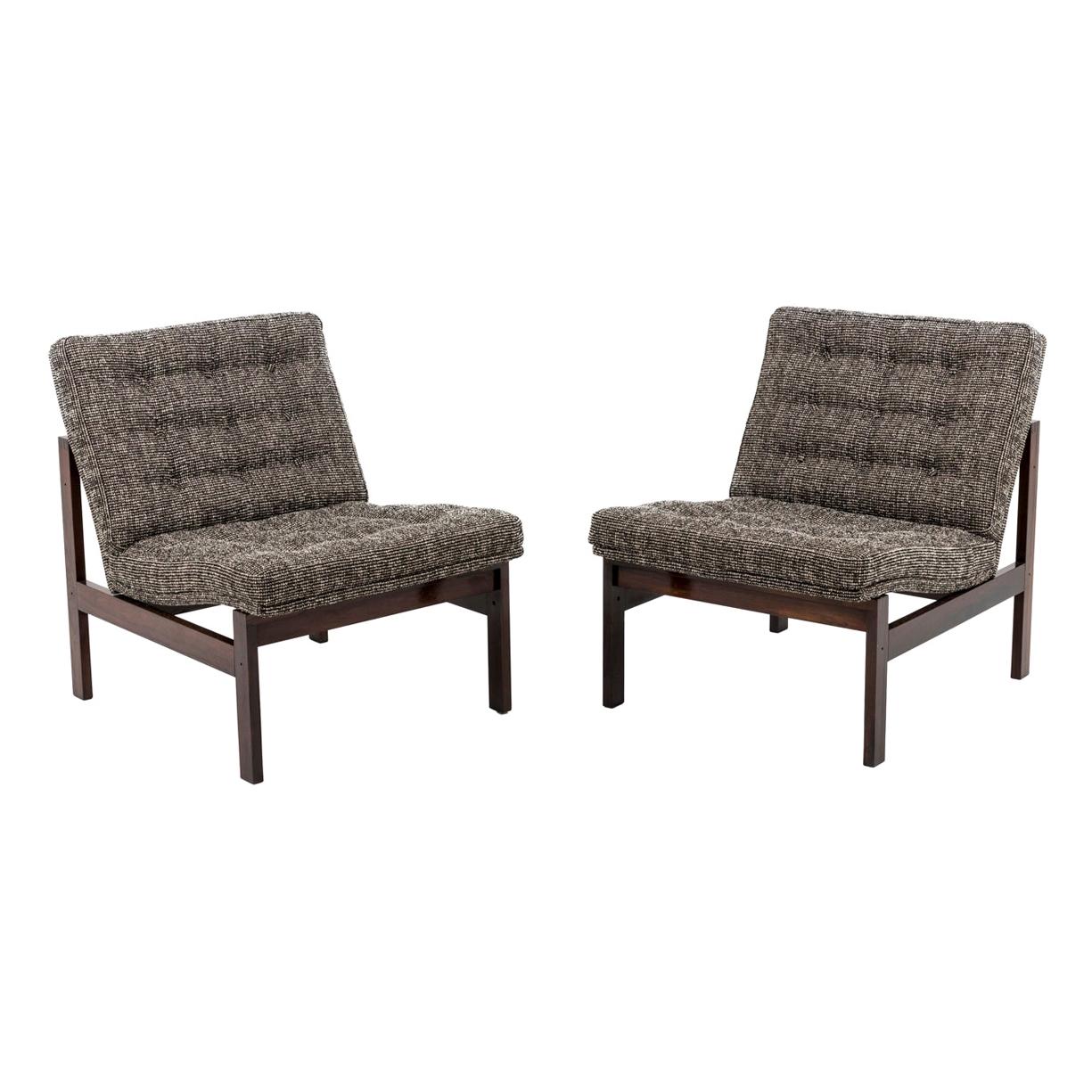 France & Søn, Pair of Danish Fireside Chairs in Rosewood, 1962